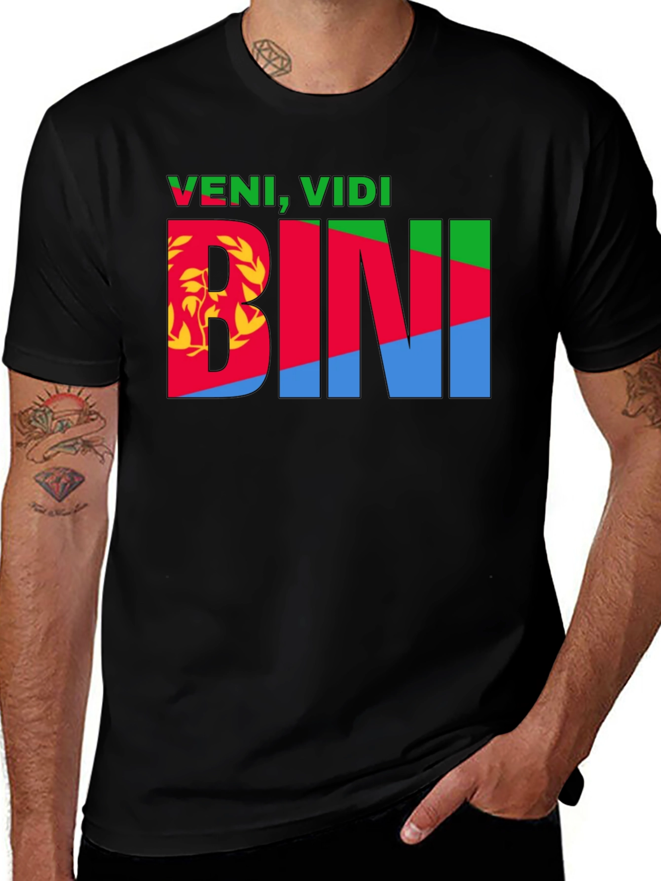 Veni, Vidi, Bini Eritrea Flag T-Shirt