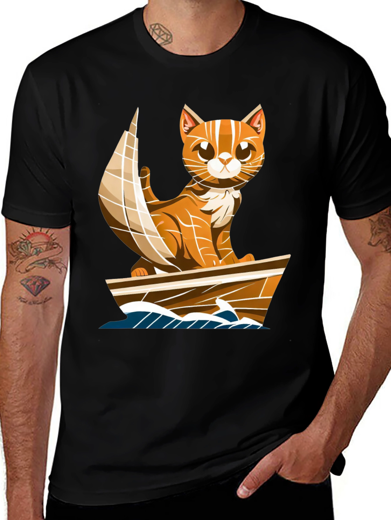 Variant 9 of Cat Sailor Graphic T-Shirt