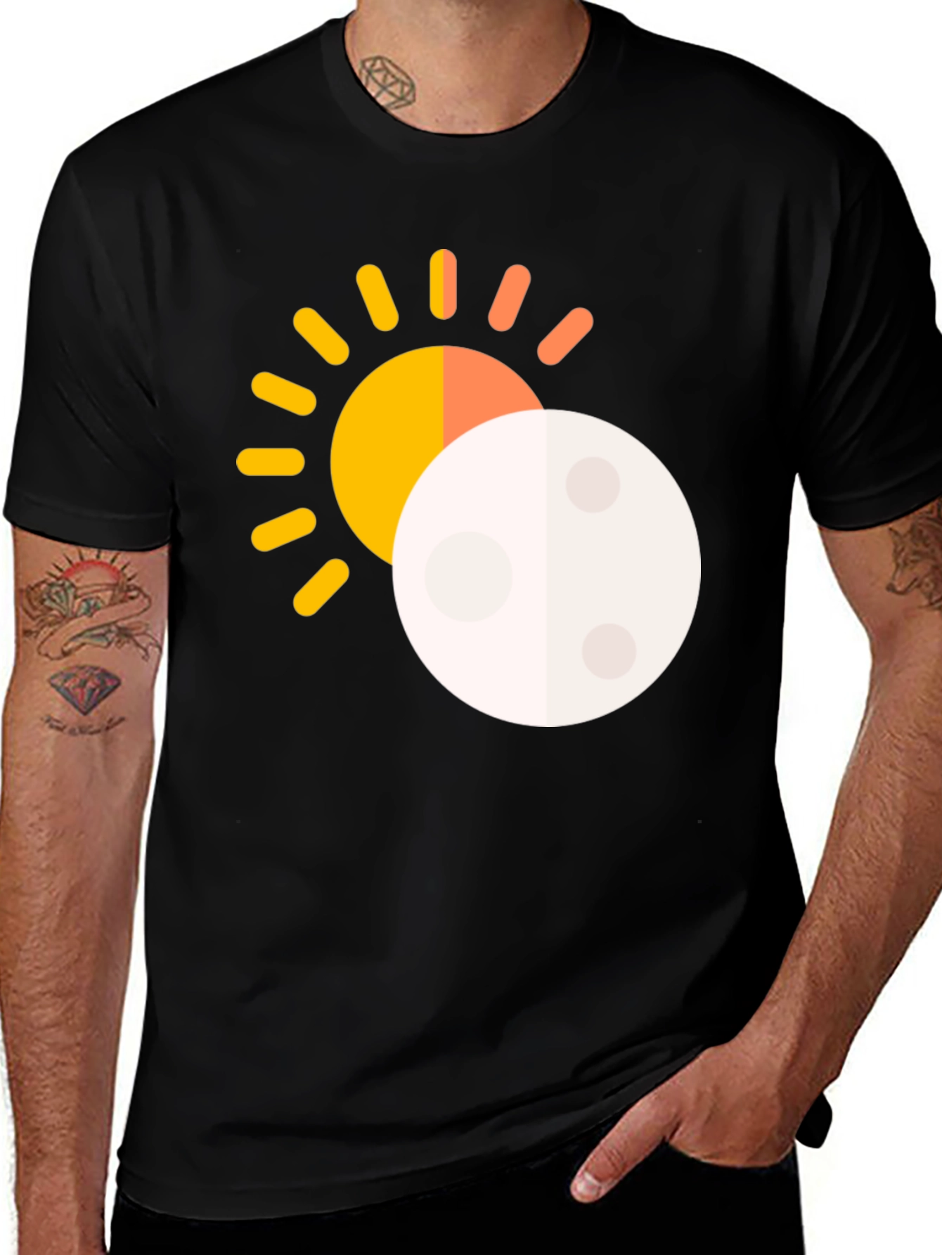Variant 14 of Sun & Moon Graphic T-Shirt - Eclipse Design