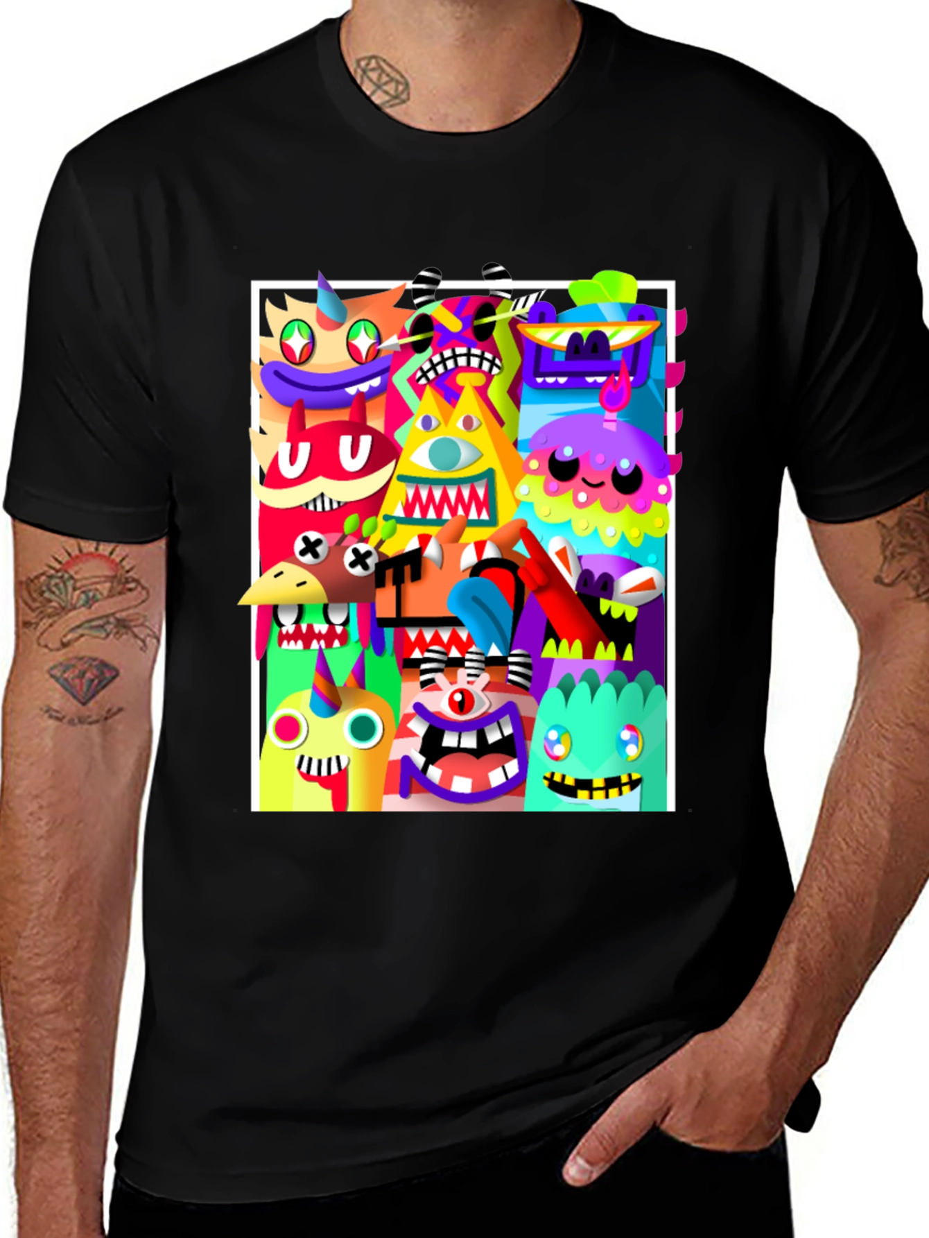 Variant 28 of Monster Mash Graphic T-Shirt - Black