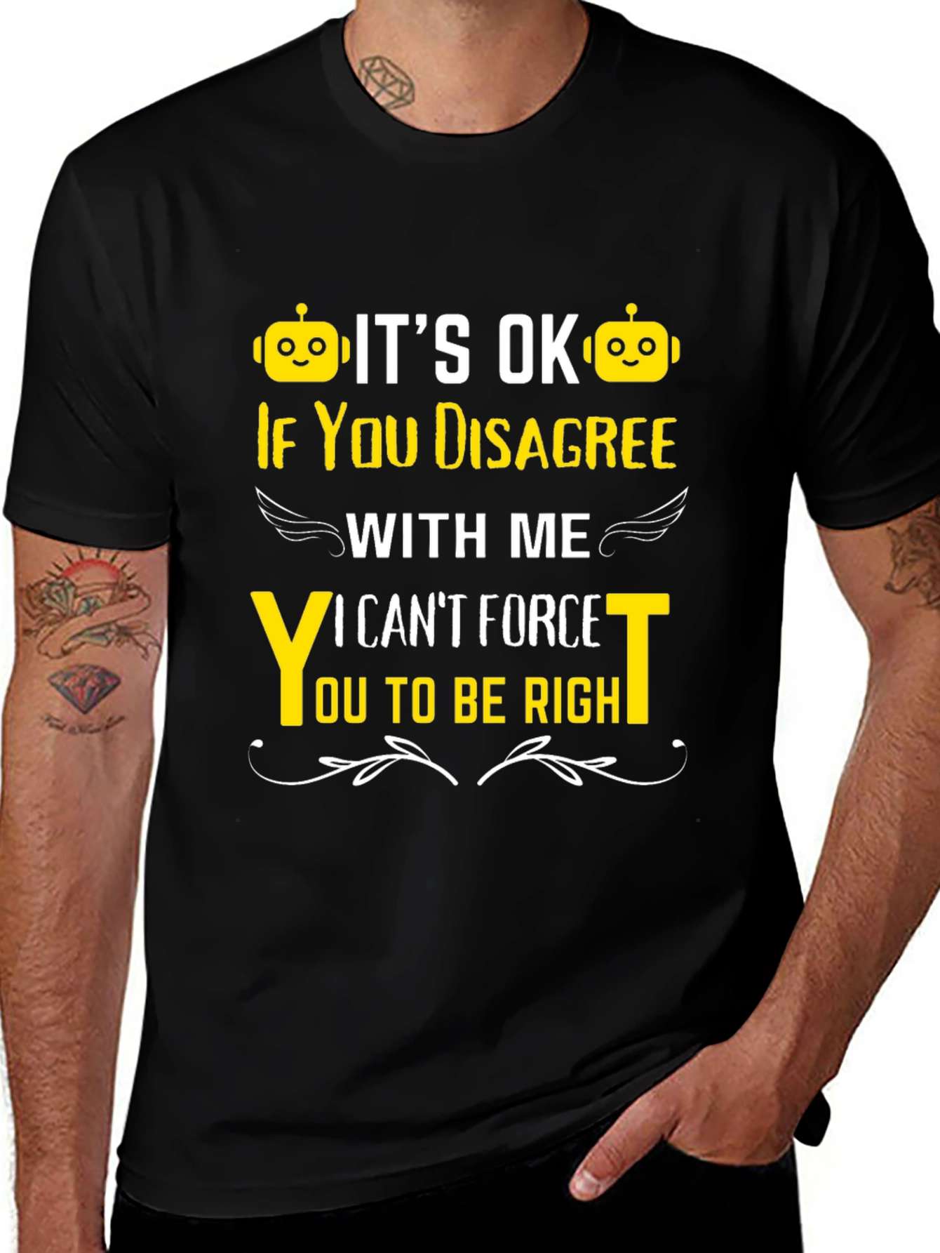 Variant 14 of It's OK Disagree T-Shirt - Sarcastic Robot Tee