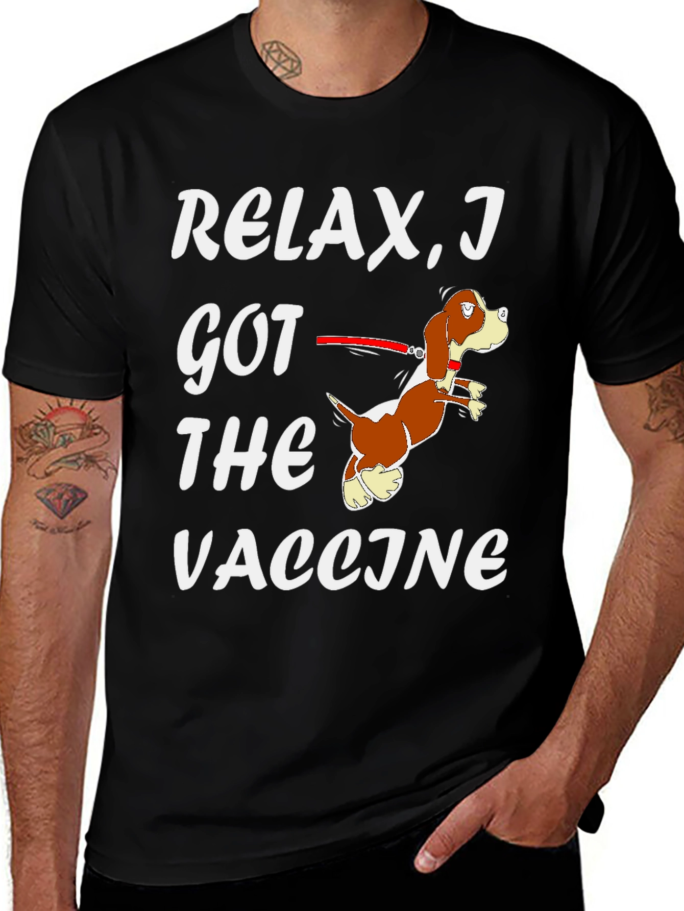 Variant 8 of Relax, I Got The Vaccine Dog T-Shirt