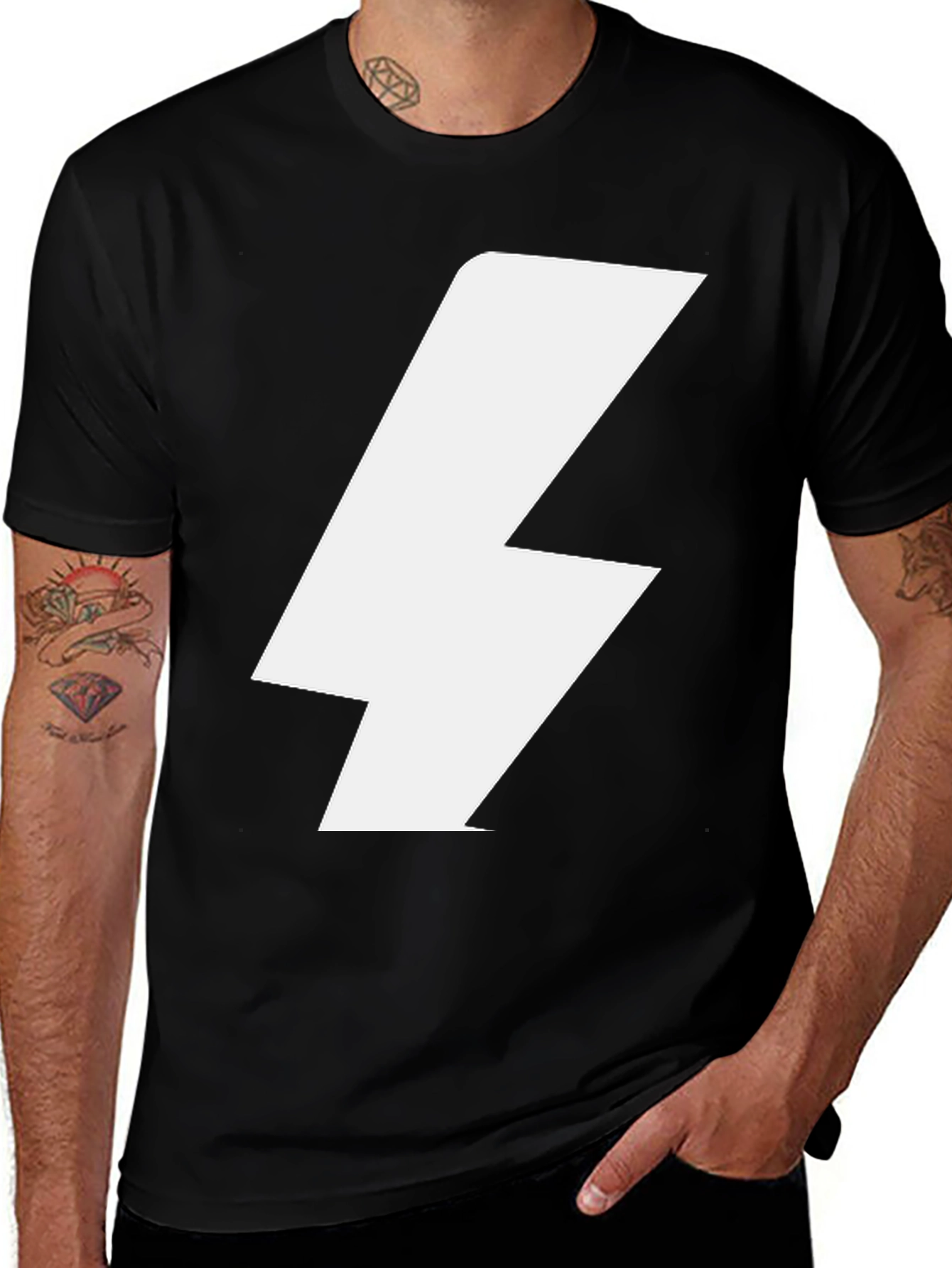 Variant 25 of Lightning Bolt Graphic T-Shirt - Black