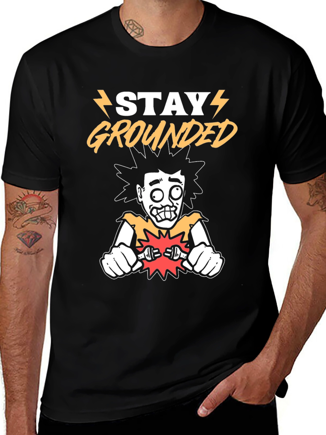 Variant 25 of Stay Grounded Black Graphic T-Shirt