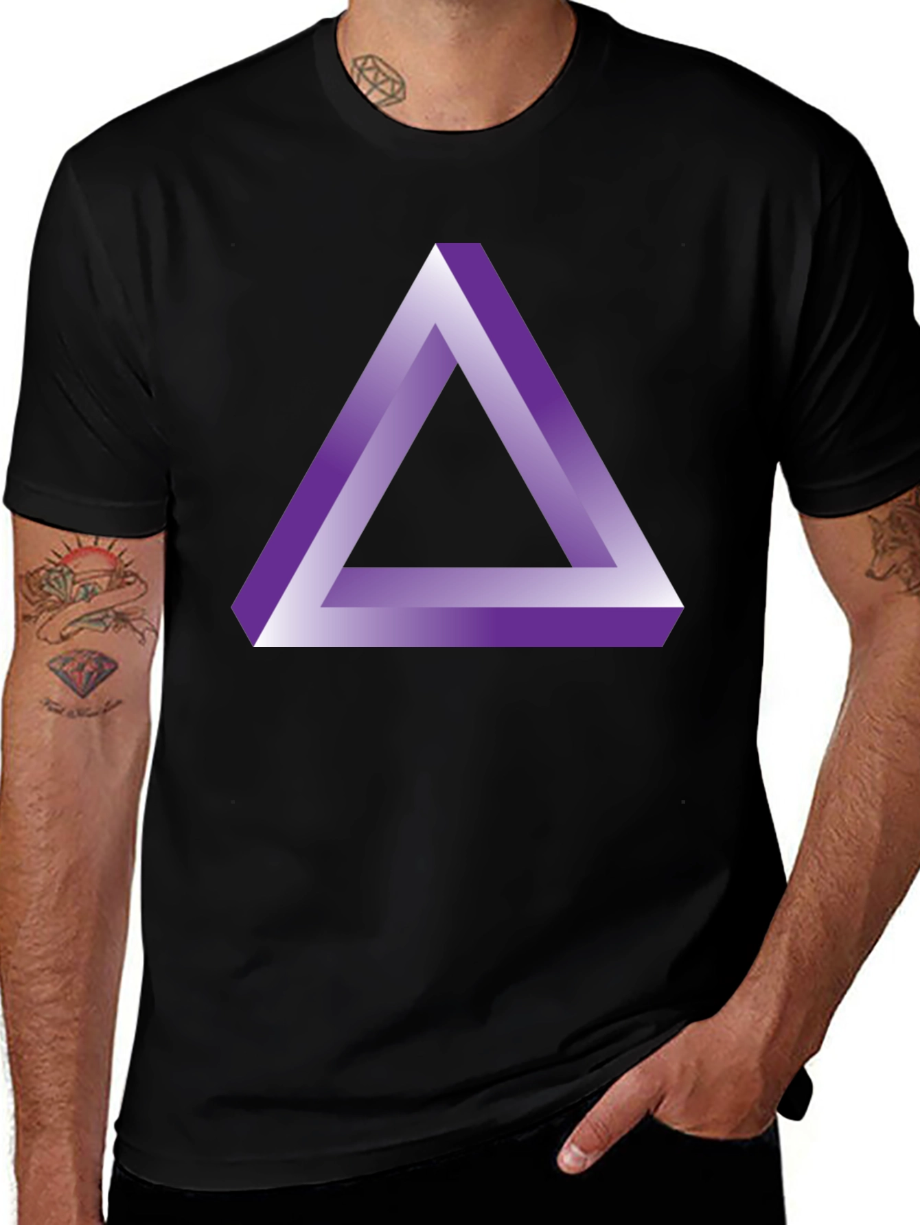 Variant 6 of Optical Illusion Triangle Graphic Tee