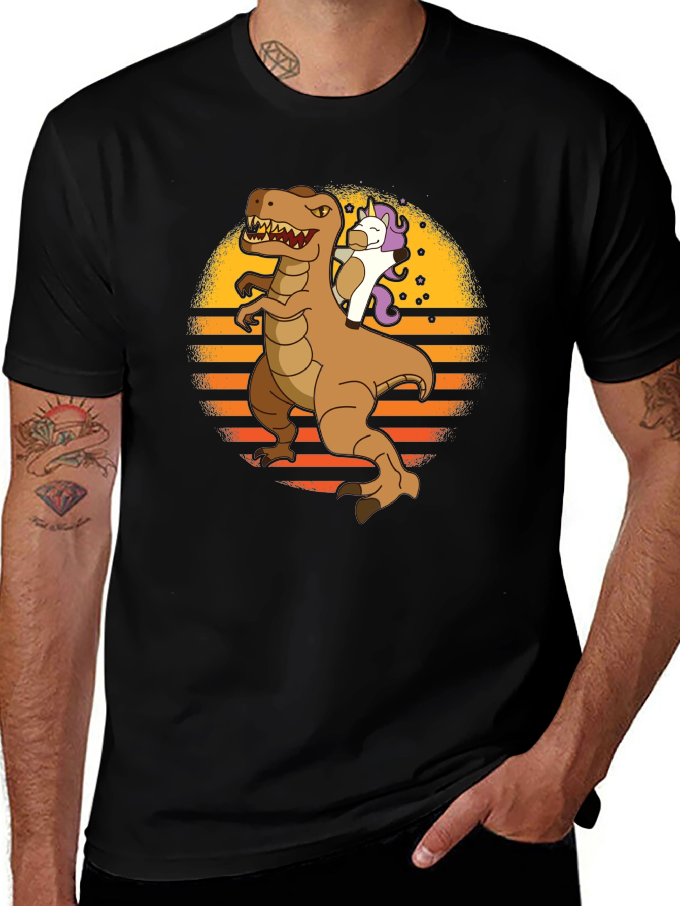 Variant 5 of Dino & Unicorn Graphic T-Shirt - Hilarious Style