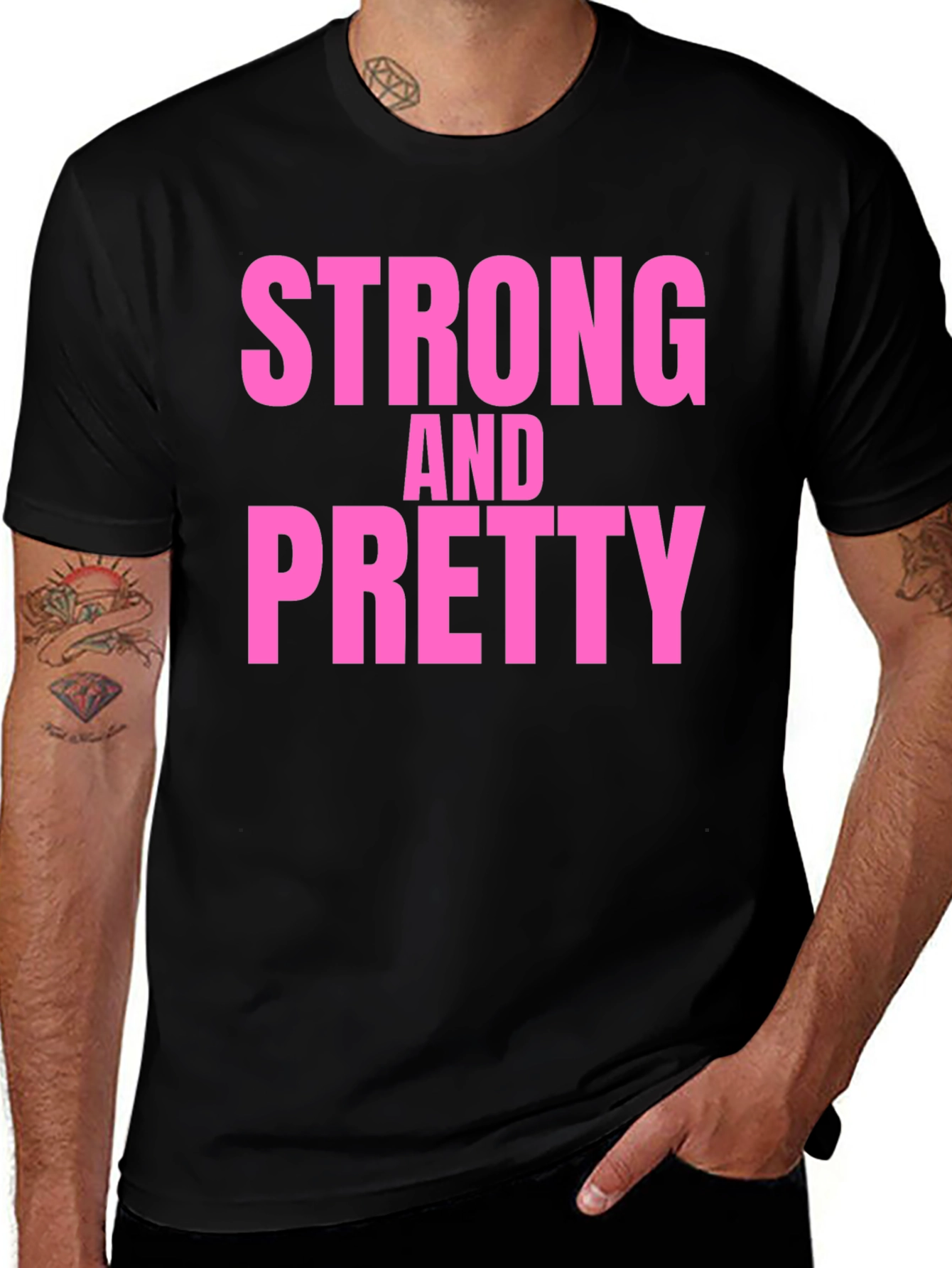 Variant 5 of Strong & Pretty Graphic T-Shirt - Black