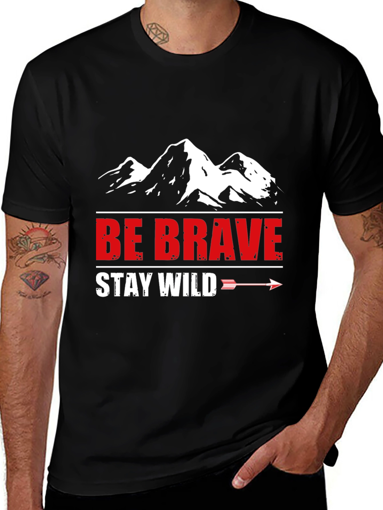Variant 20 of Be Brave Stay Wild Mountain Graphic Tee