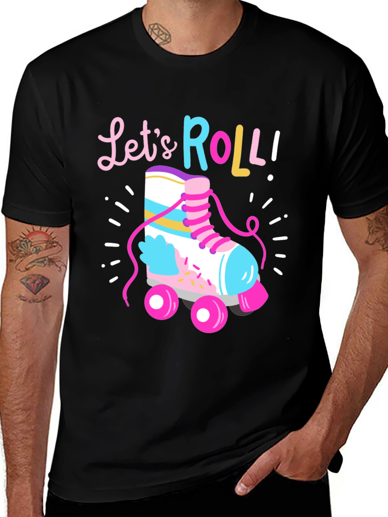Variant 15 of Let's Roll Retro Roller Skate T-Shirt
