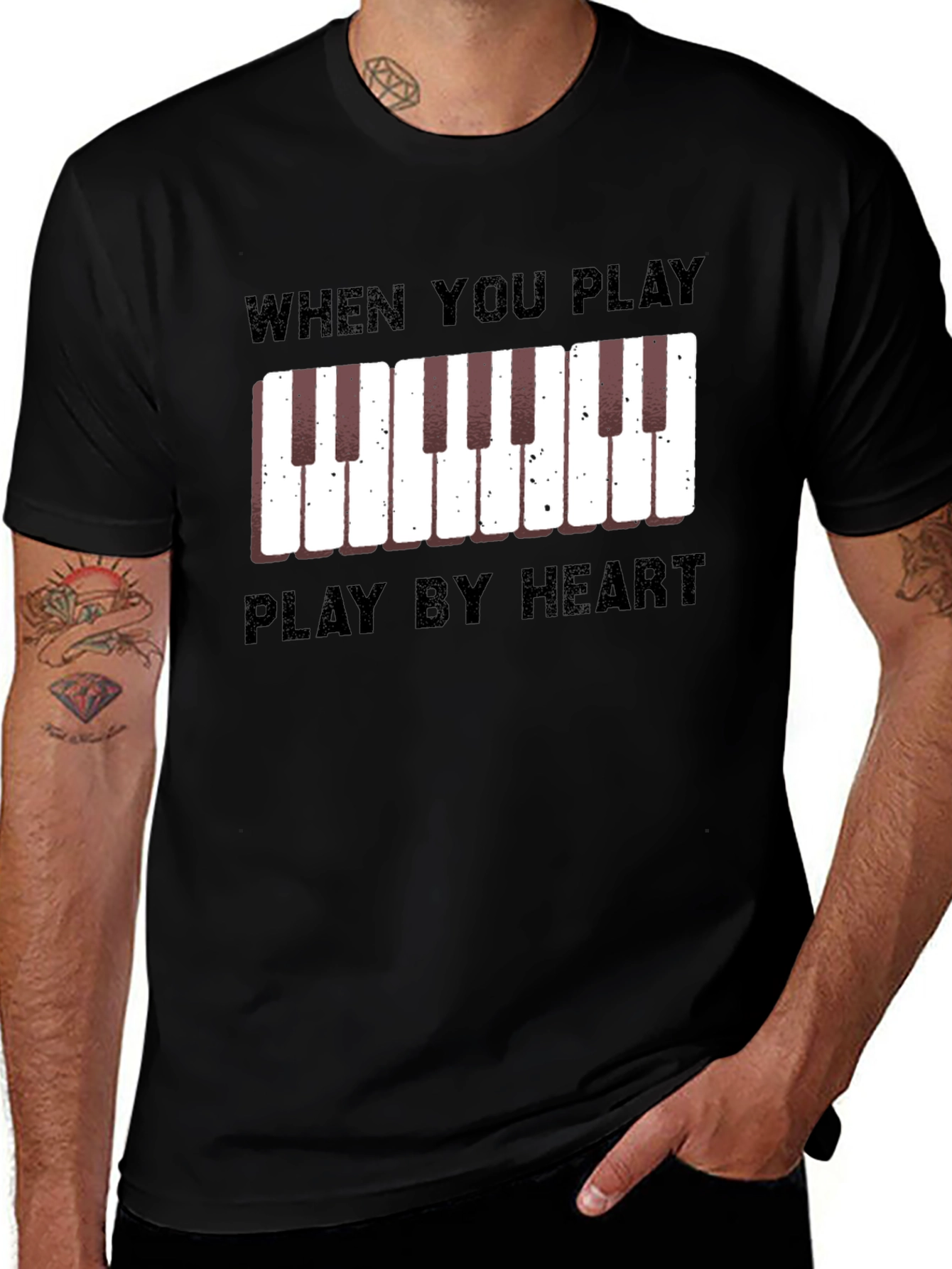 Variant 20 of Play By Heart Piano Keys Graphic T-Shirt