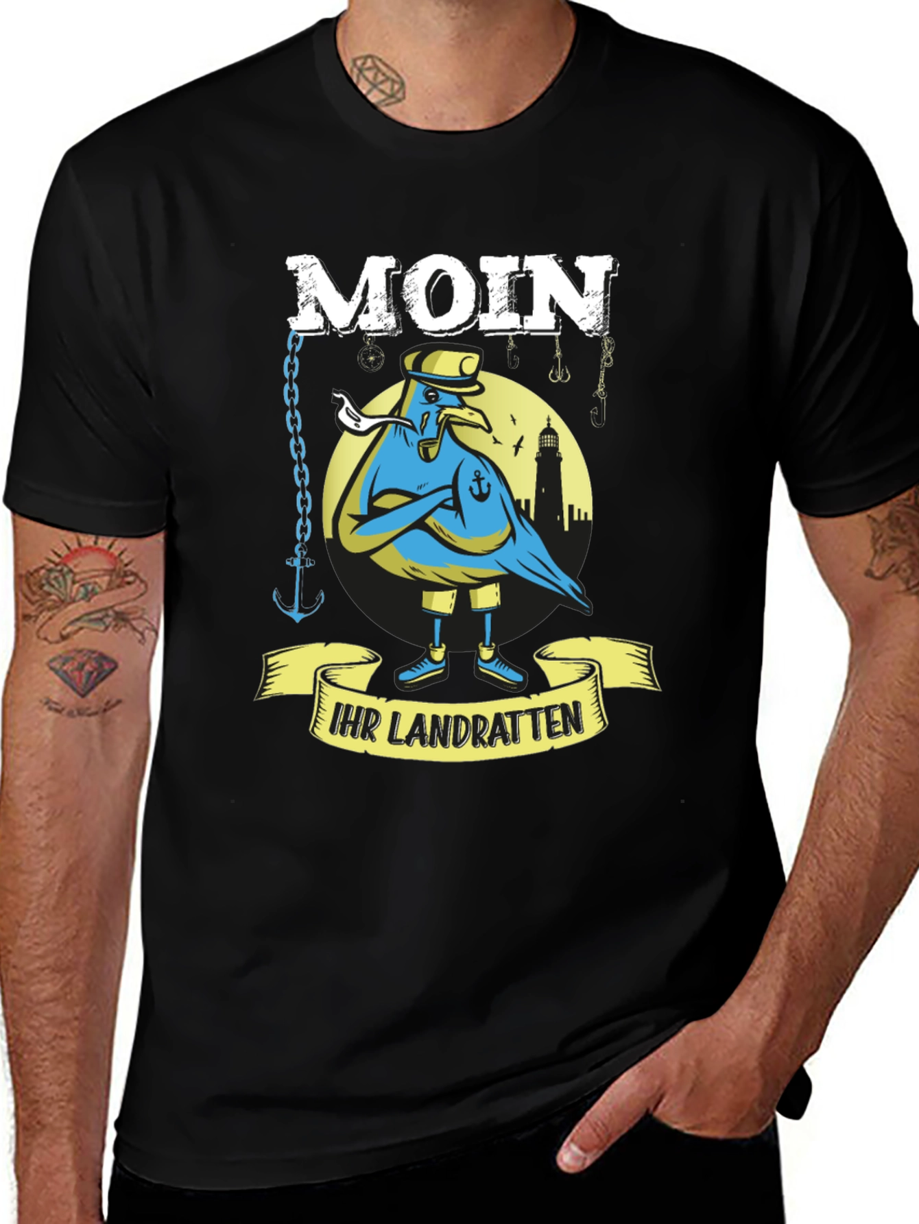 Variant 12 of Moin Ihr Landratten Novelty Graphic Tee