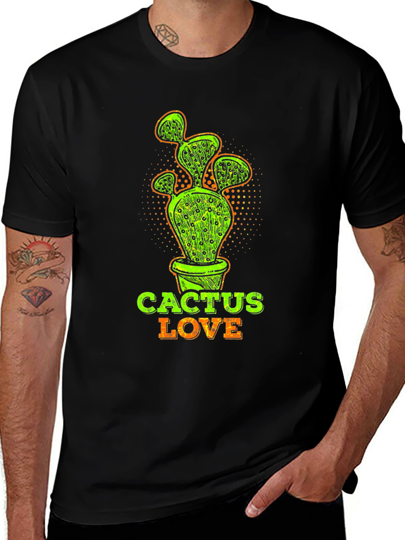 Variant 17 of Cactus Love Graphic Tee - Trendy Men's T-Shirt