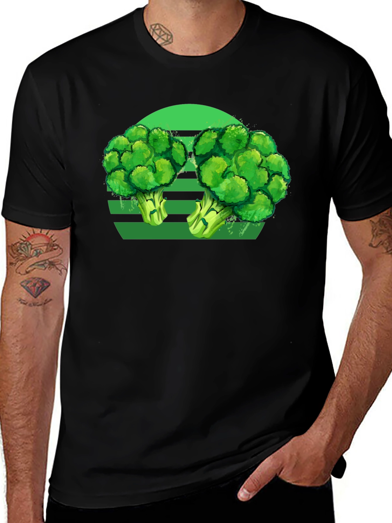 Broccoli Retro T-Shirt - Funny Vegan Tee