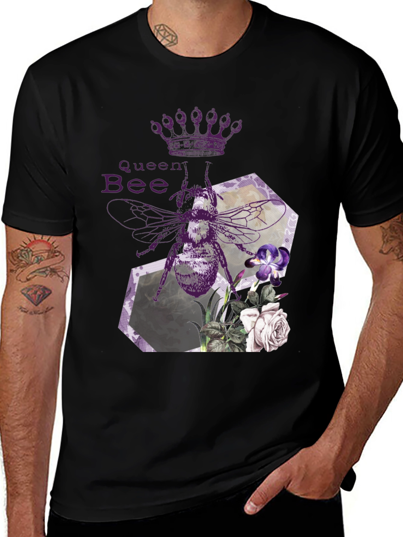 Black Queen Bee Graphic Tee - Stylish Black T-Shirt main image