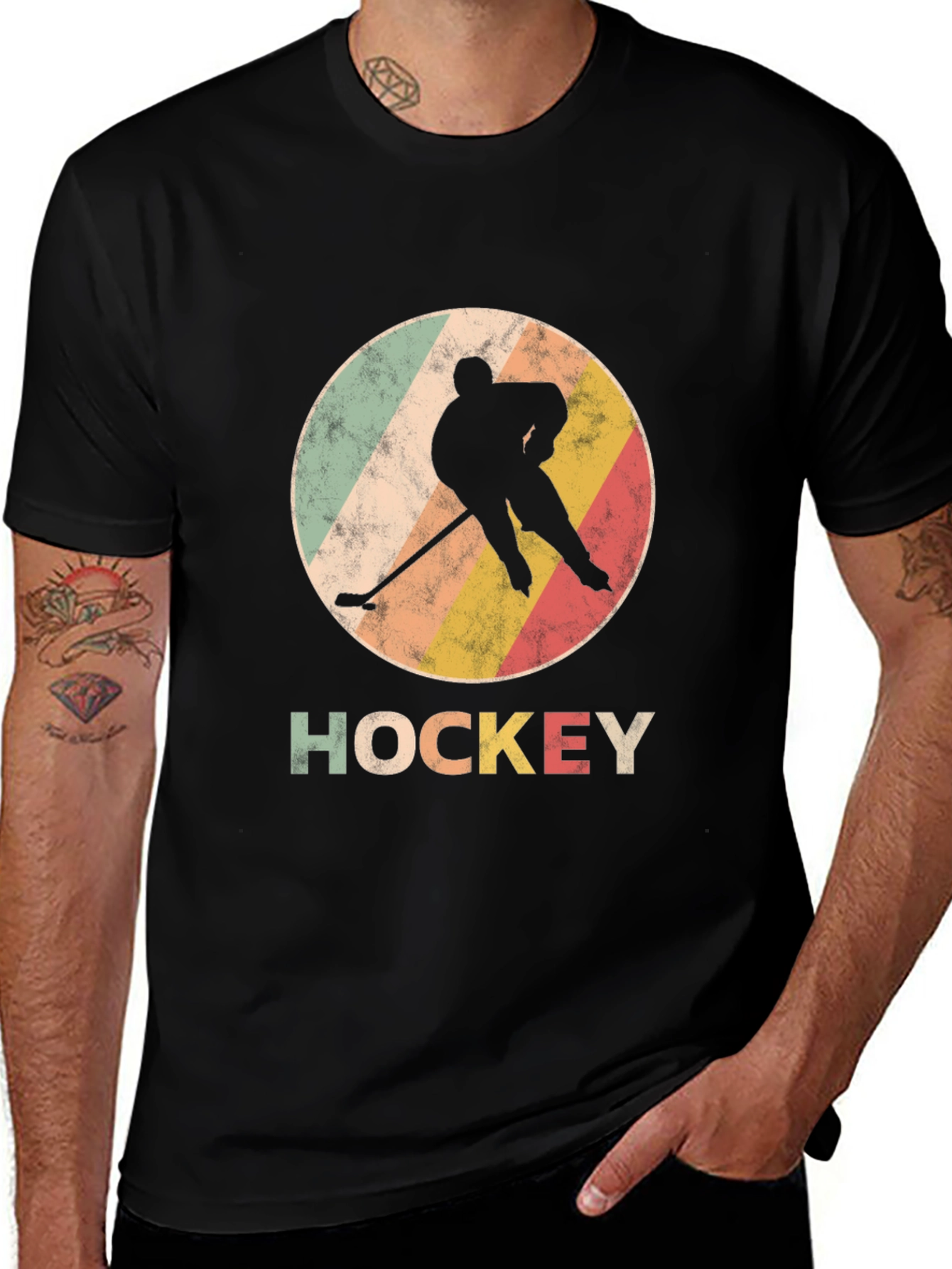 Variant 23 of Vintage Hockey Player Graphic T-Shirt
