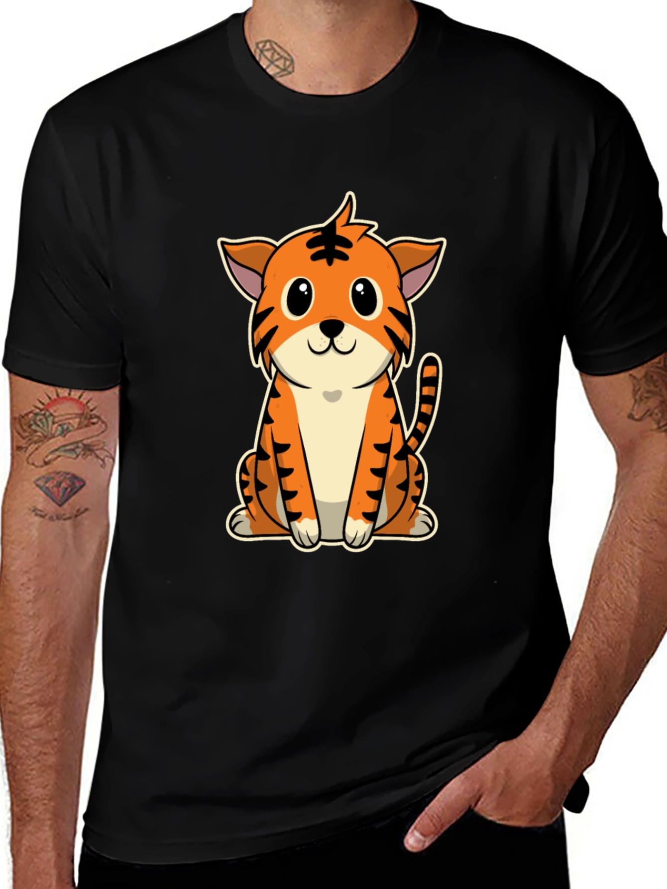 Variant 24 of Cute Cartoon Tiger Graphic Tee