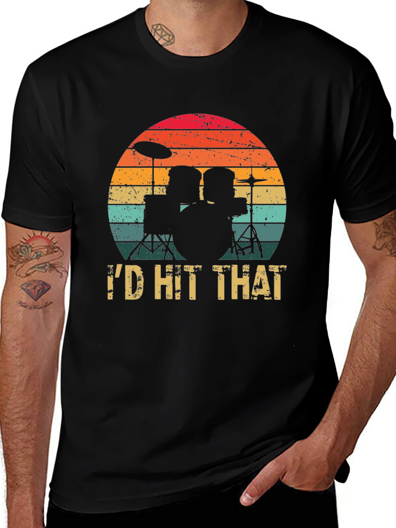 Variant 9 of I'd Hit That Drum Set Graphic Tee Shirt