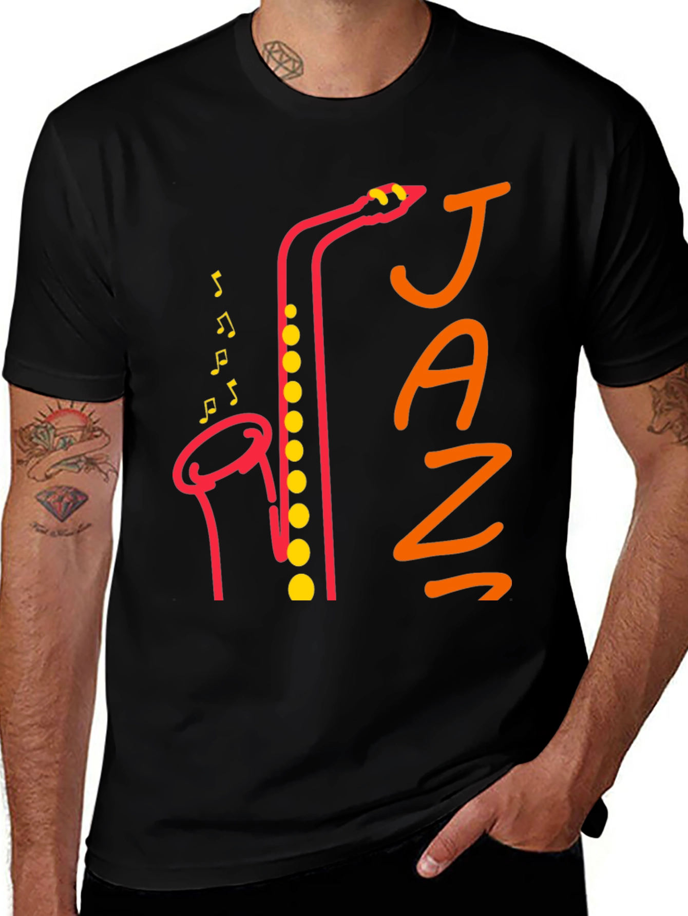 Jazz Saxophone Graphic Tee - Stylish Music Lover T-Shirt