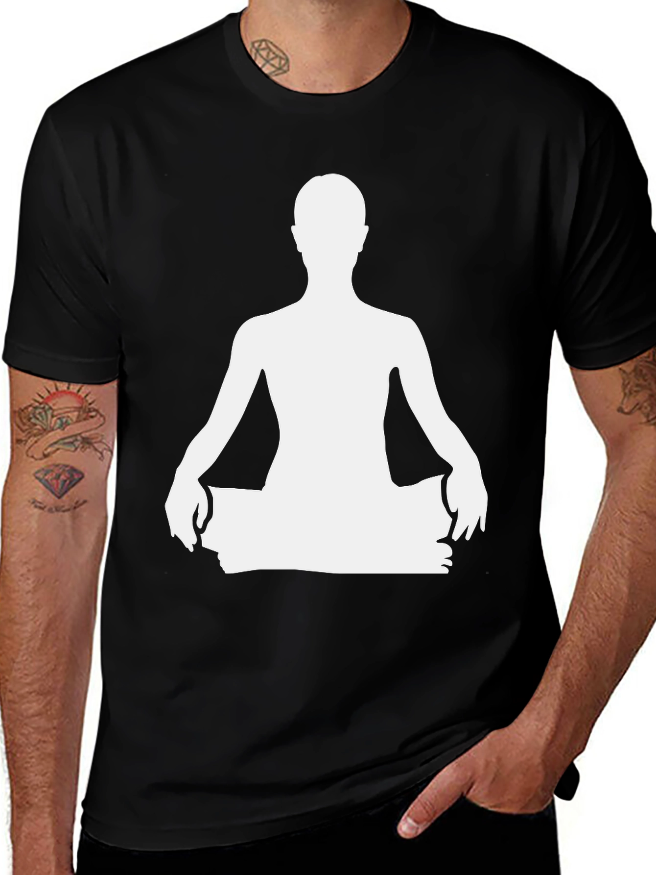 Yoga Pose Black T-Shirt - Meditate In Style