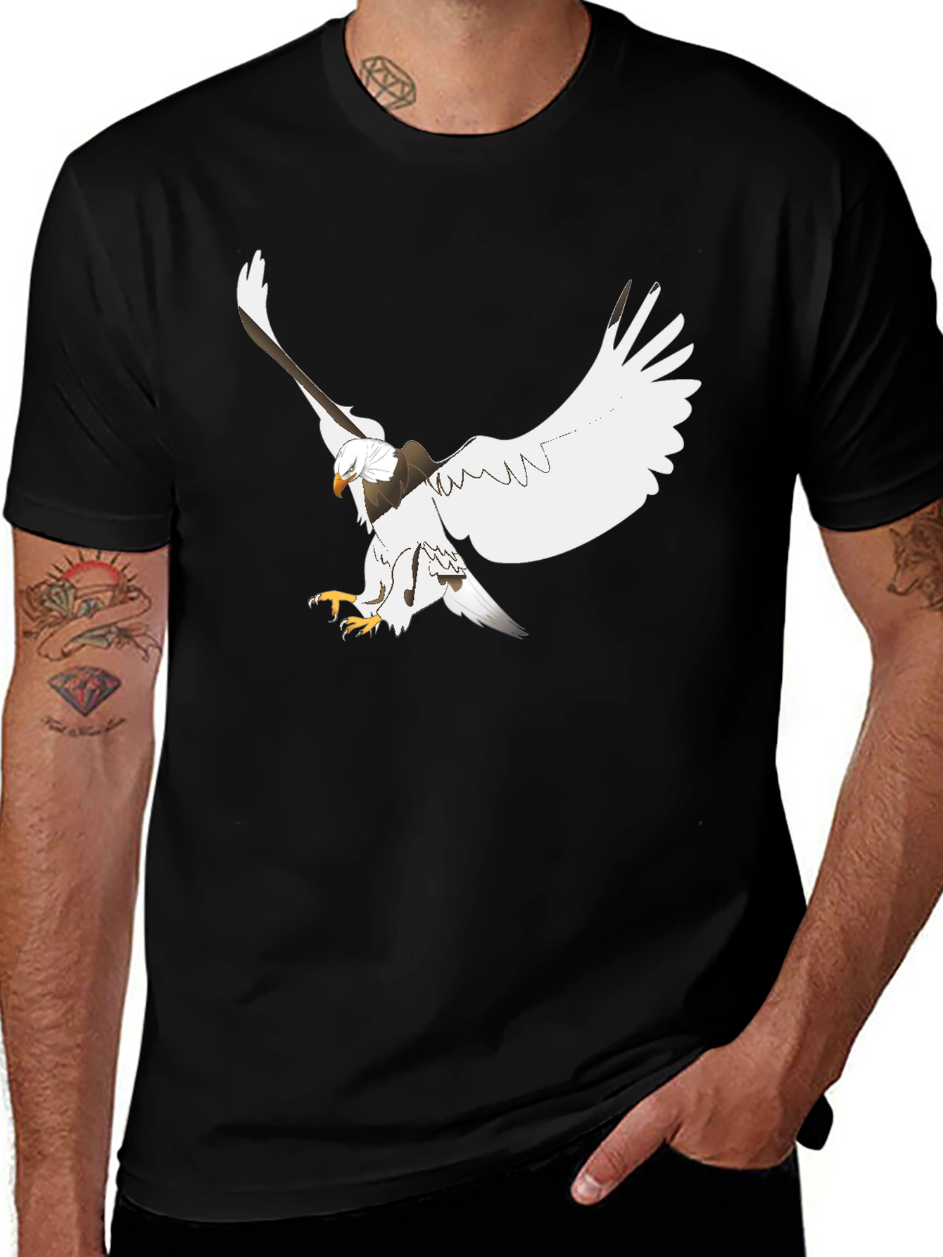Variant 21 of Eagle Graphic Print Black Tee