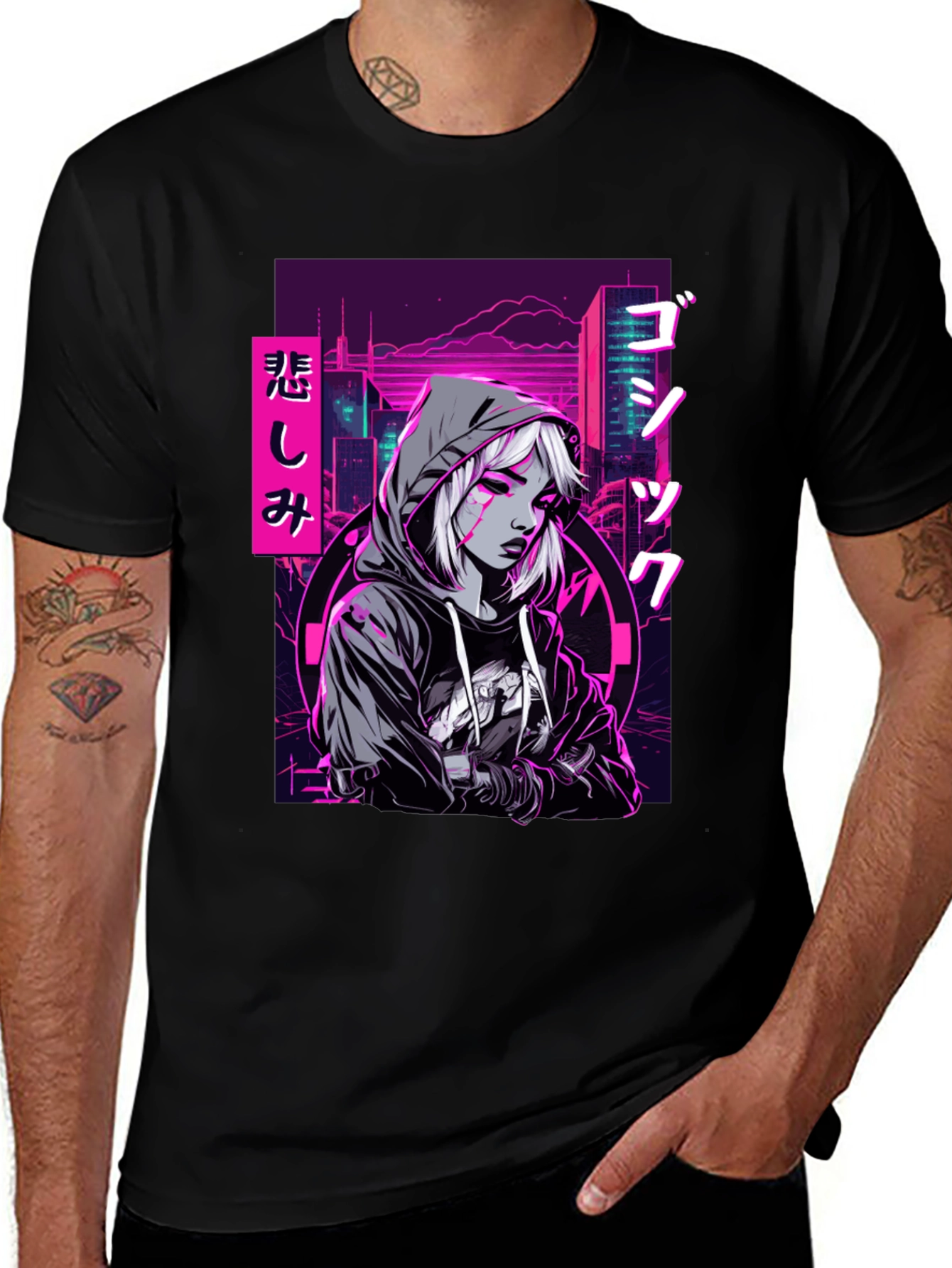 Variant 19 of Gothic Anime Girl Tee