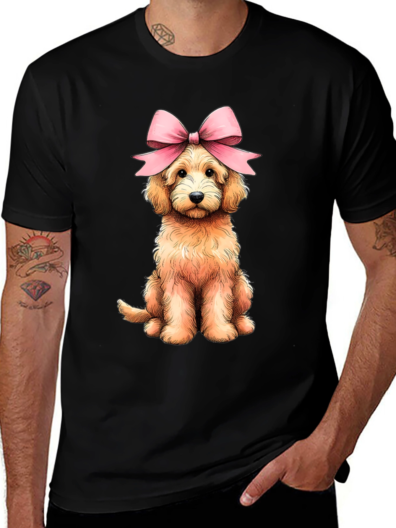 Variant 8 of Dog with Pink Bow T-Shirt