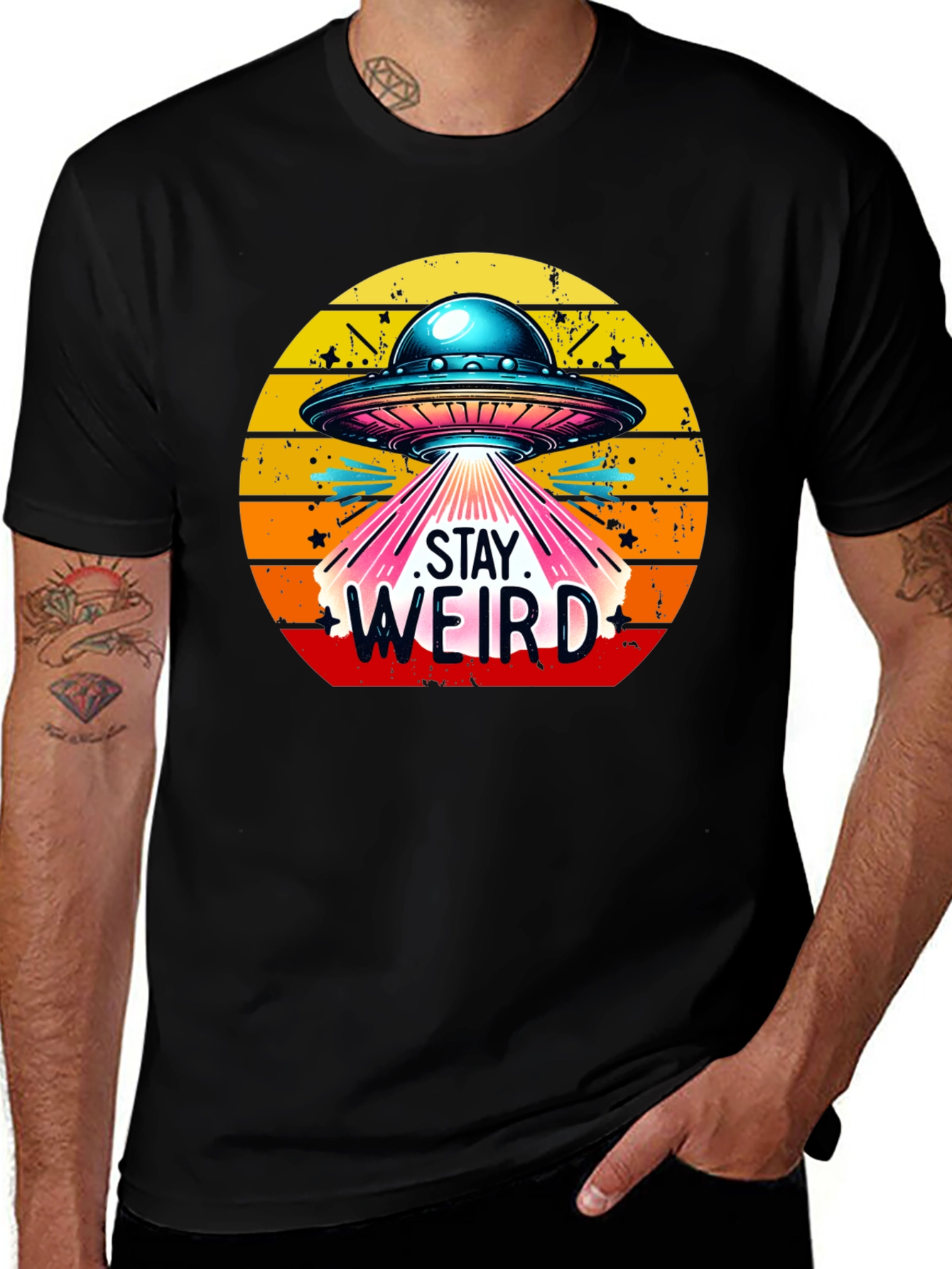 Variant 4 of Stay Weird UFO Graphic T-Shirt