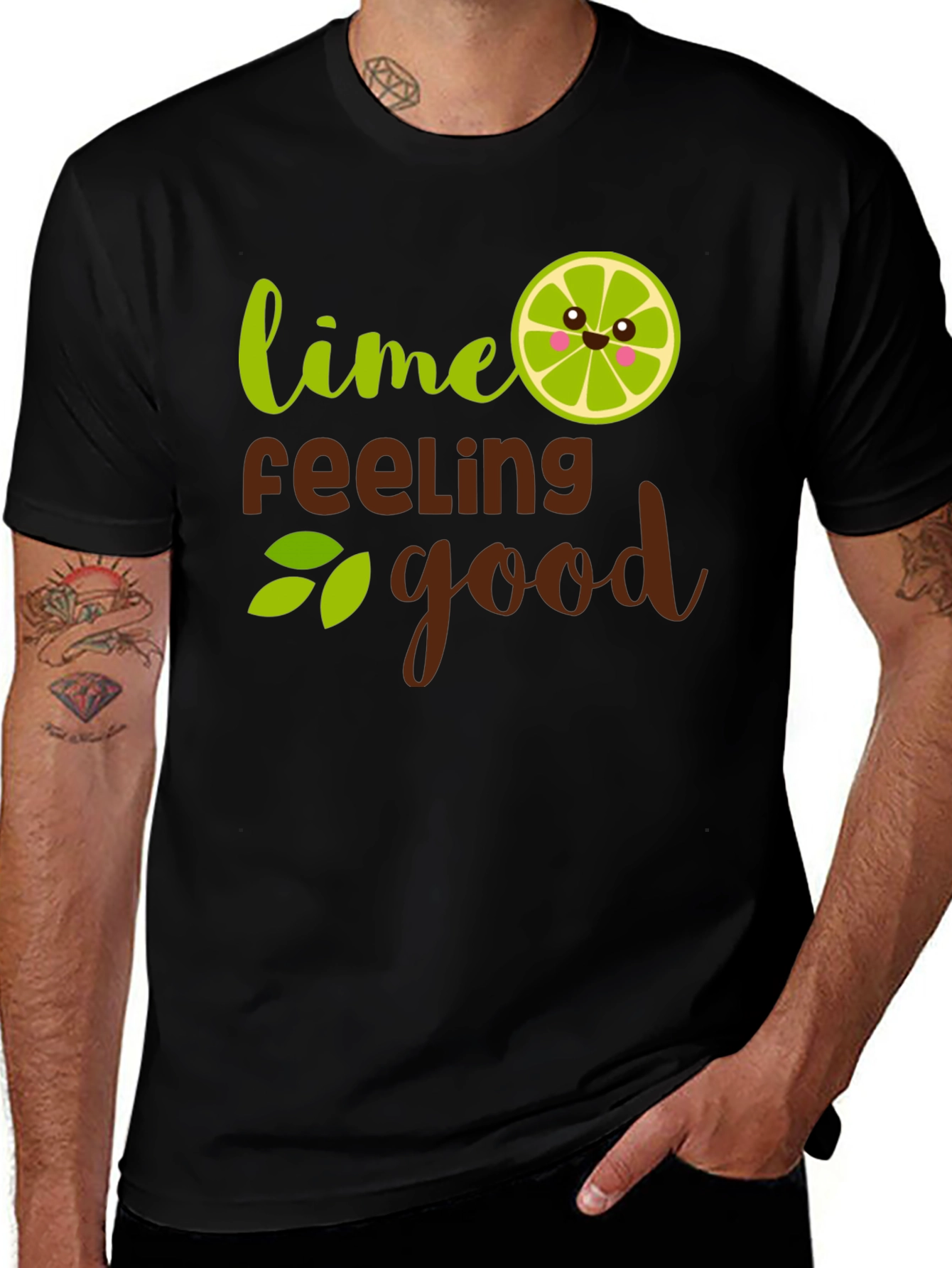 Variant 12 of Lime Feeling Good Black T-Shirt 