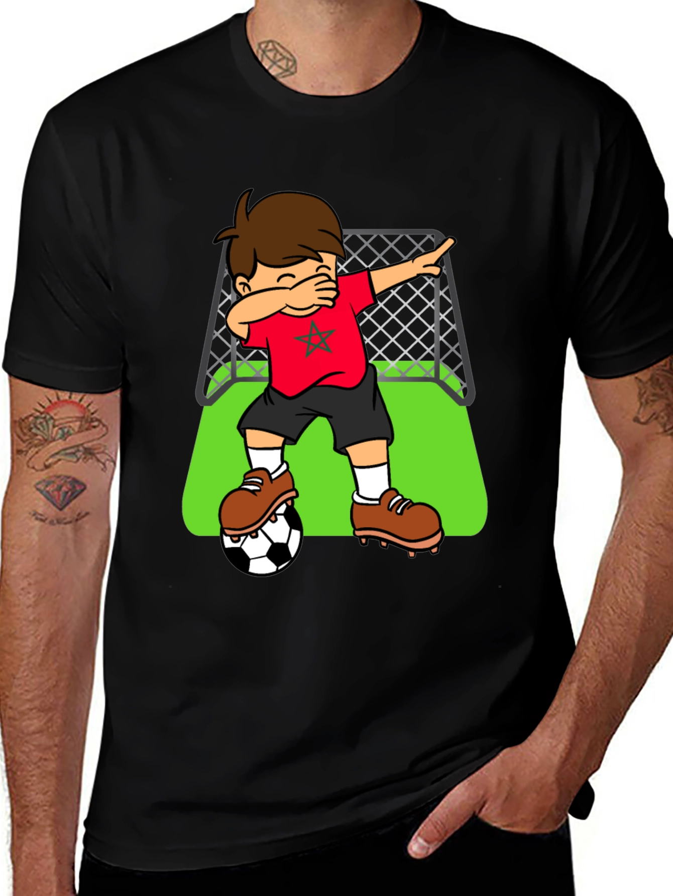 Variant 19 of Morocco Soccer Dabbing Boy T-Shirt