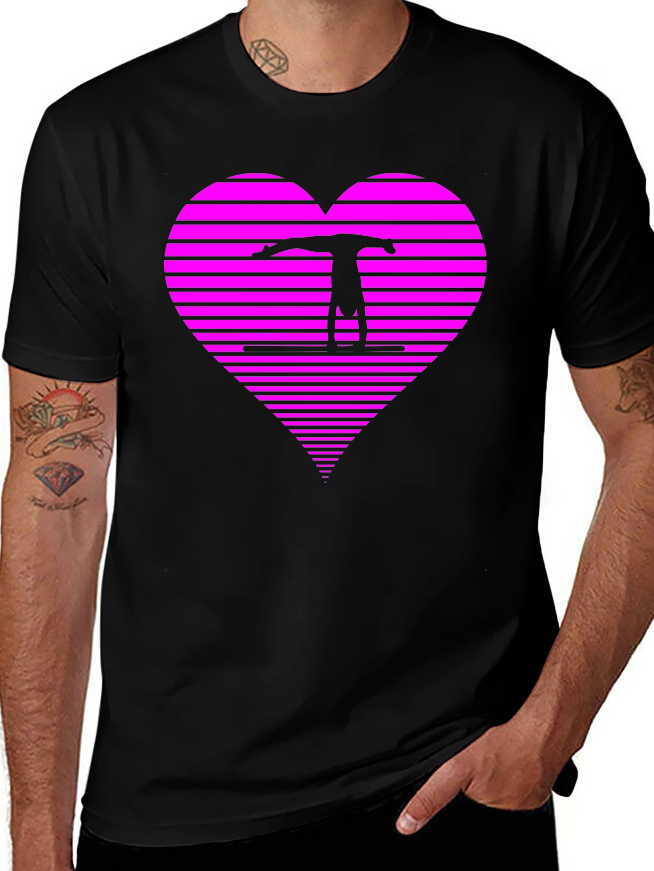 Variant 25 of Gymnast Heart T-Shirt - Black