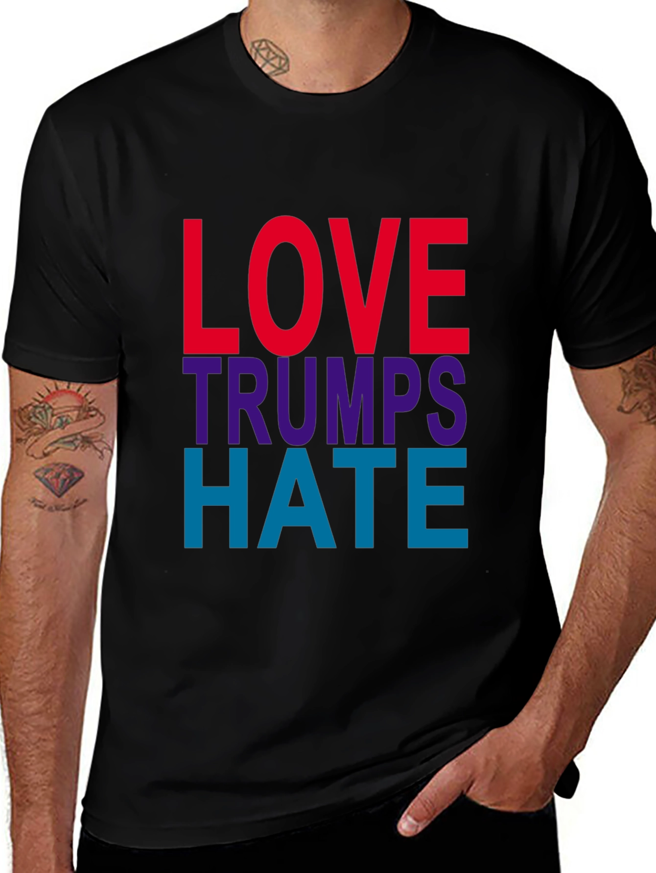 Variant 20 of Love Trumps Hate T-Shirt - Political Statement Tee