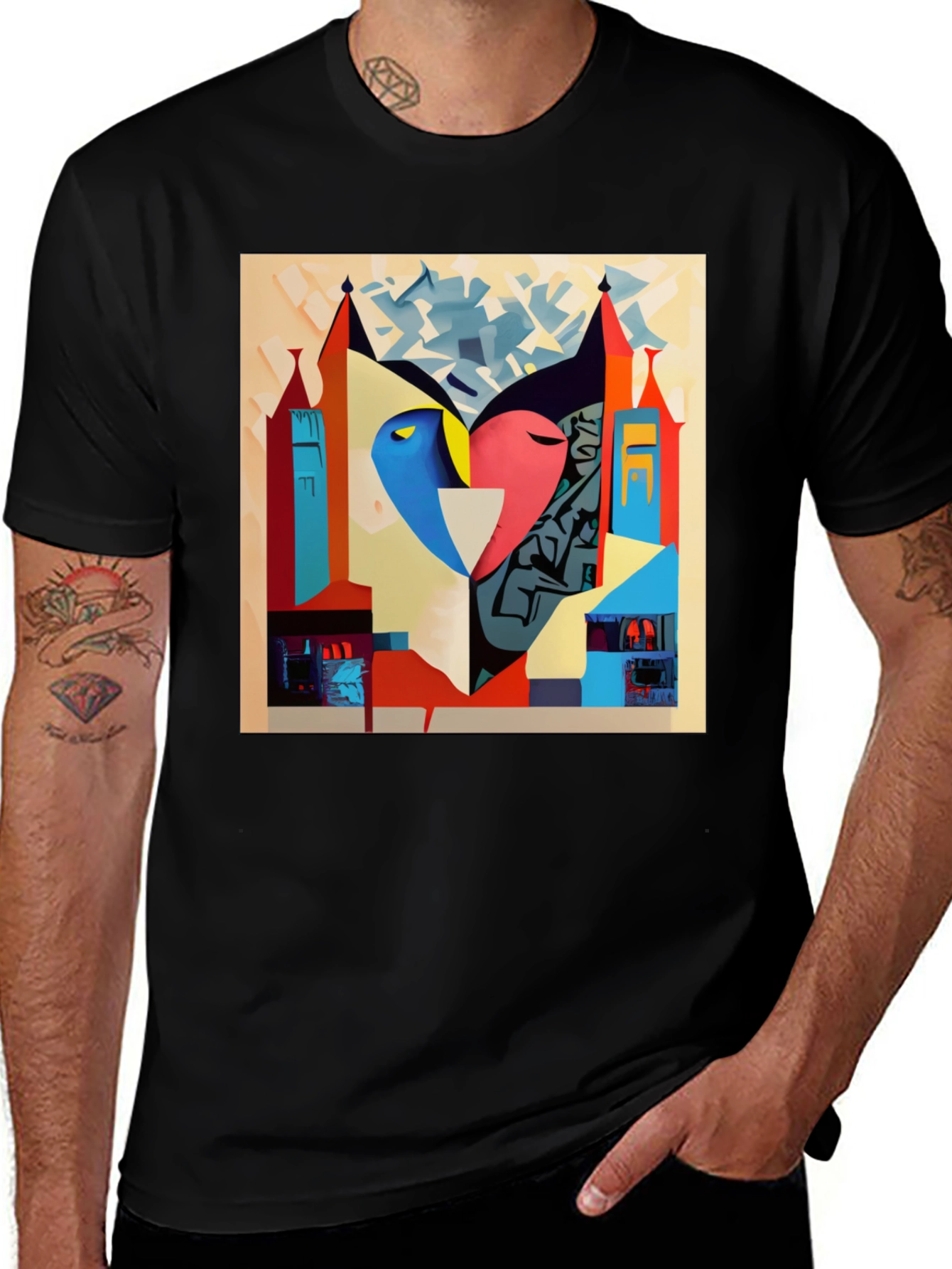 Variant 10 of Abstract City T-Shirt, Colorful Graphic Tee, Urban Style