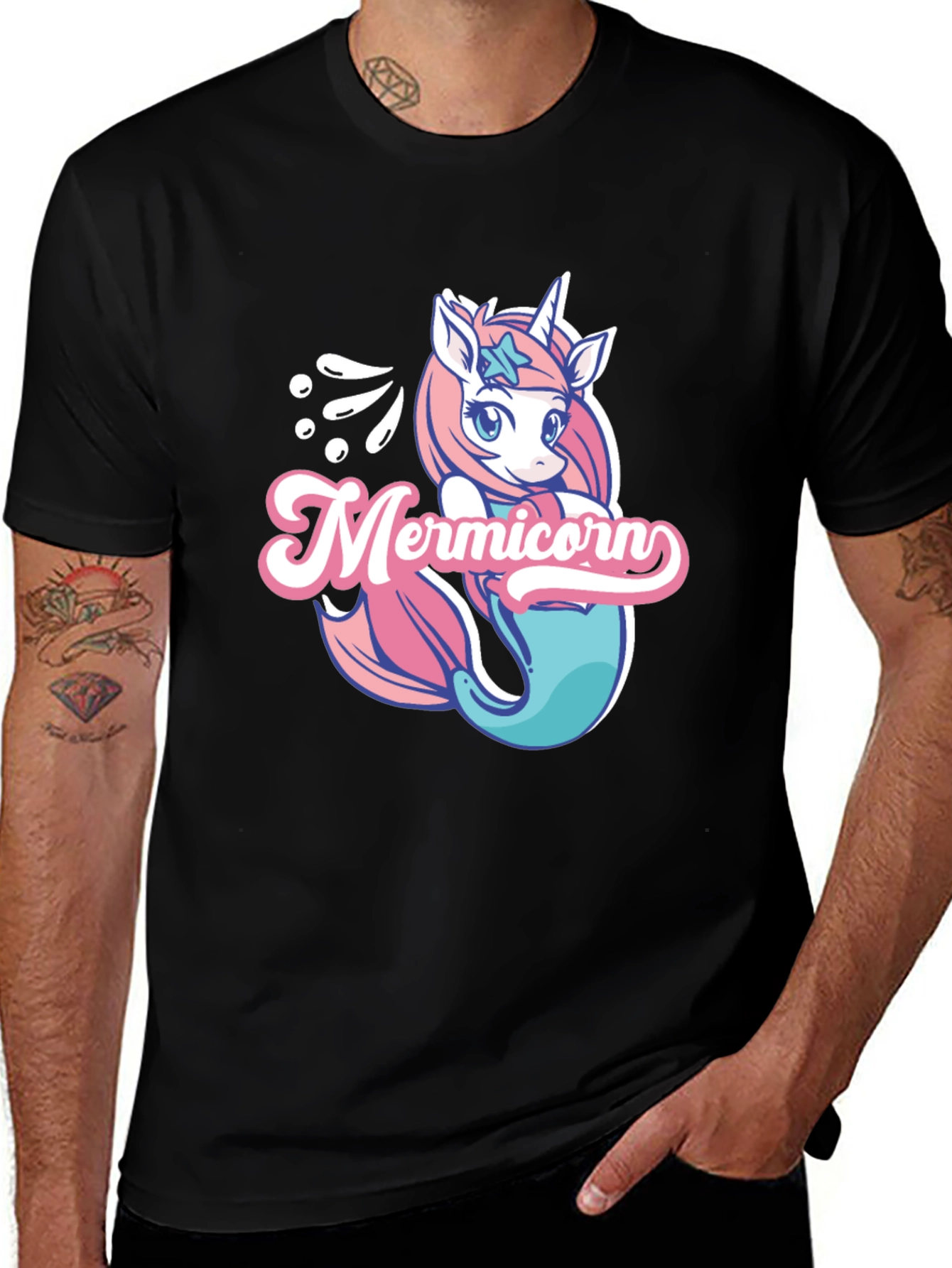 Variant 10 of Mermicorn Black T-Shirt