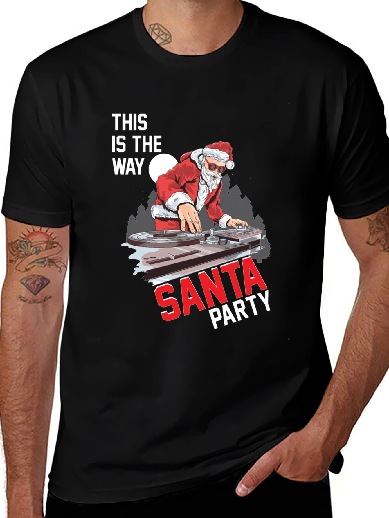 DJ Santa T-Shirt - This is the Way - Christmas Party