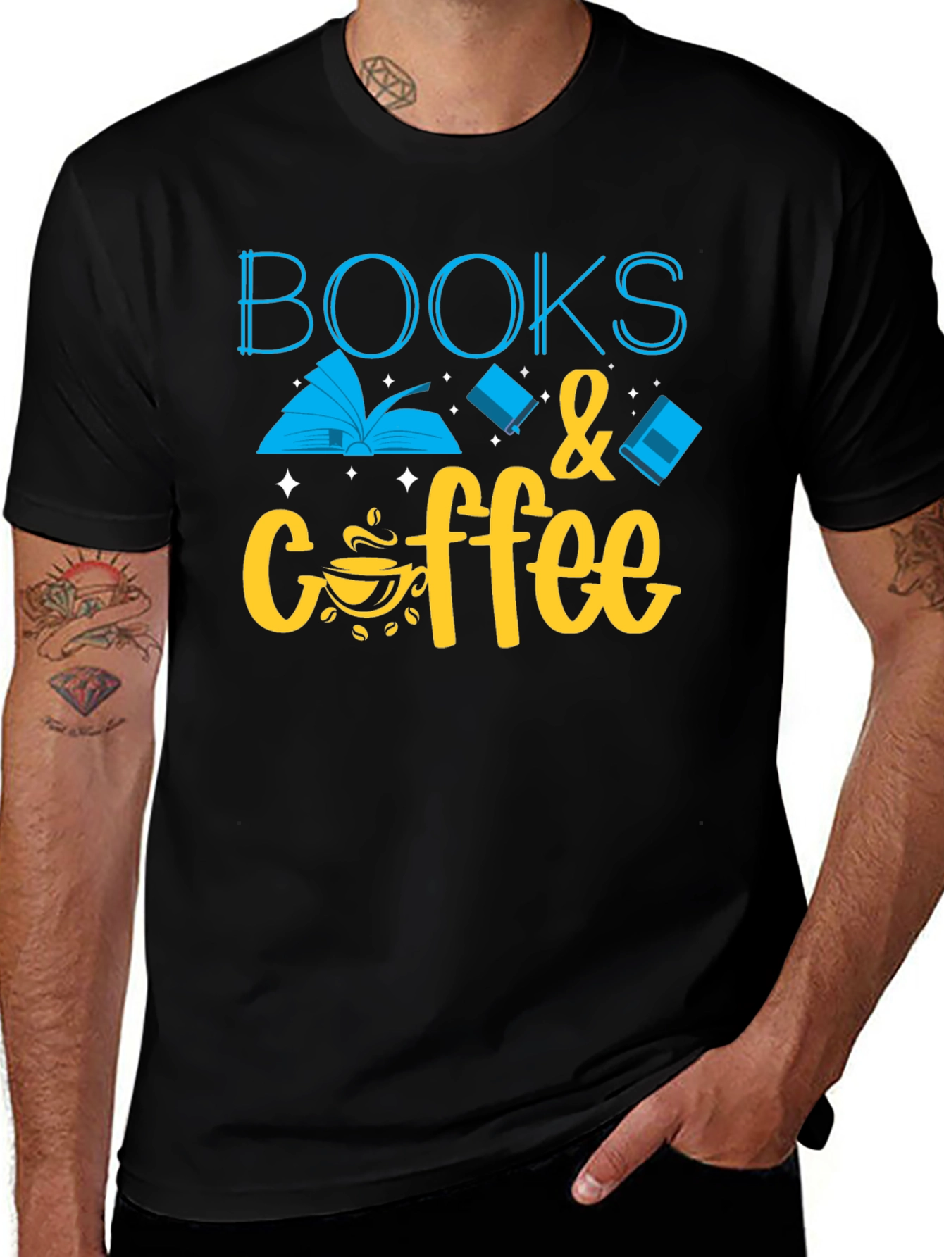 Variant 22 of Books & Coffee Graphic T-Shirt