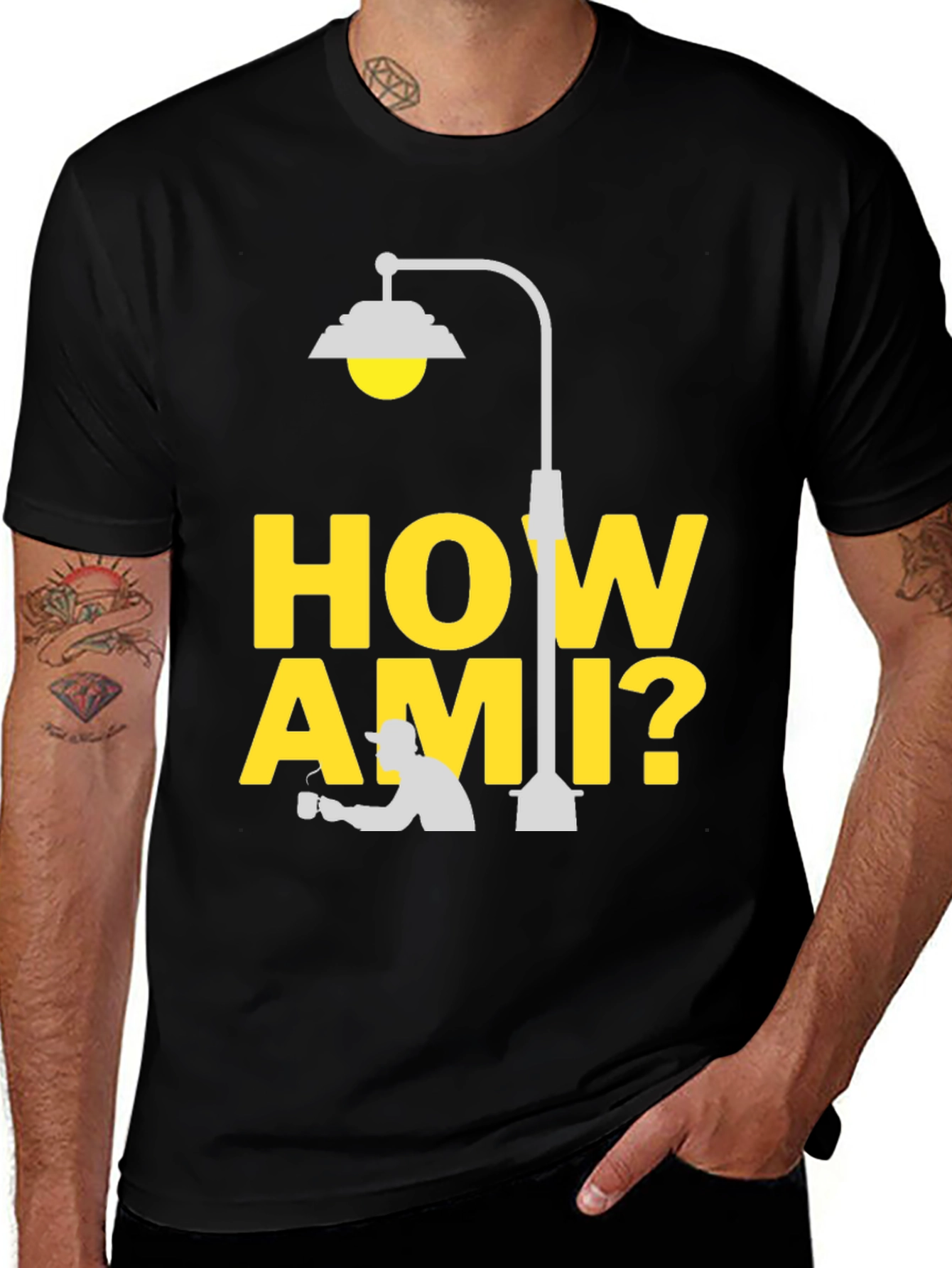 Variant 10 of How Ami? Black T-Shirt | Cozy Graphic Tee