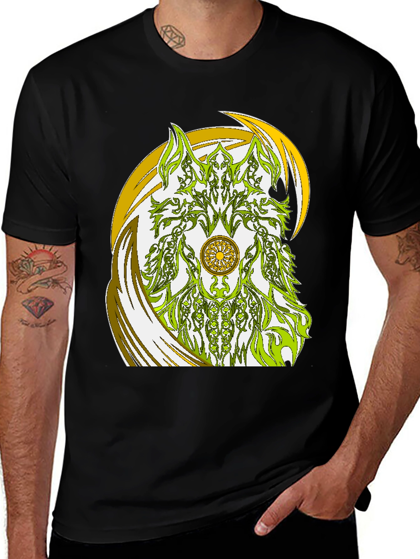 Black Abstract Graphic Print T-Shirt main image