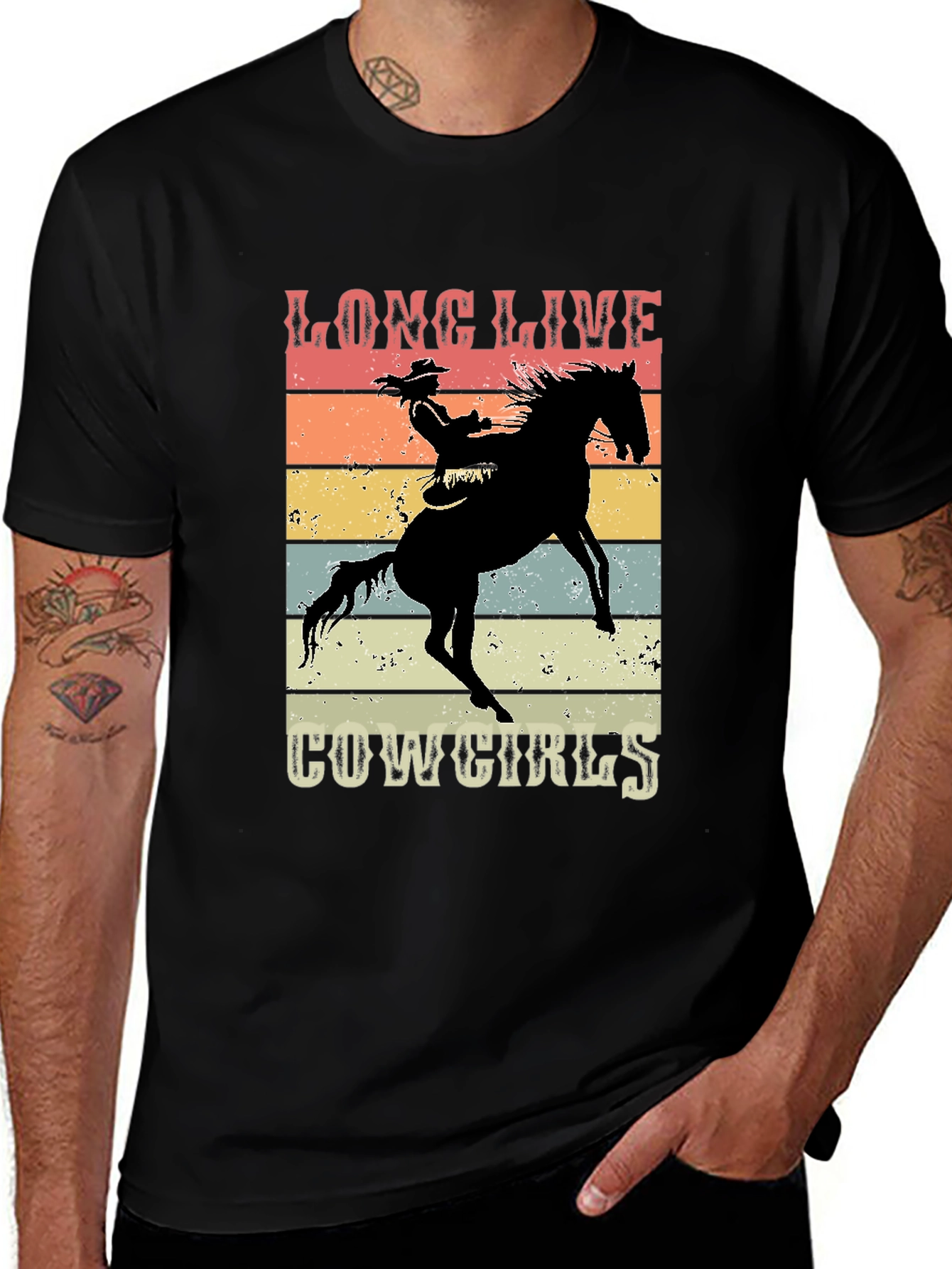 Variant 4 of Long Live Cowgirls Graphic Tee - Retro Style
