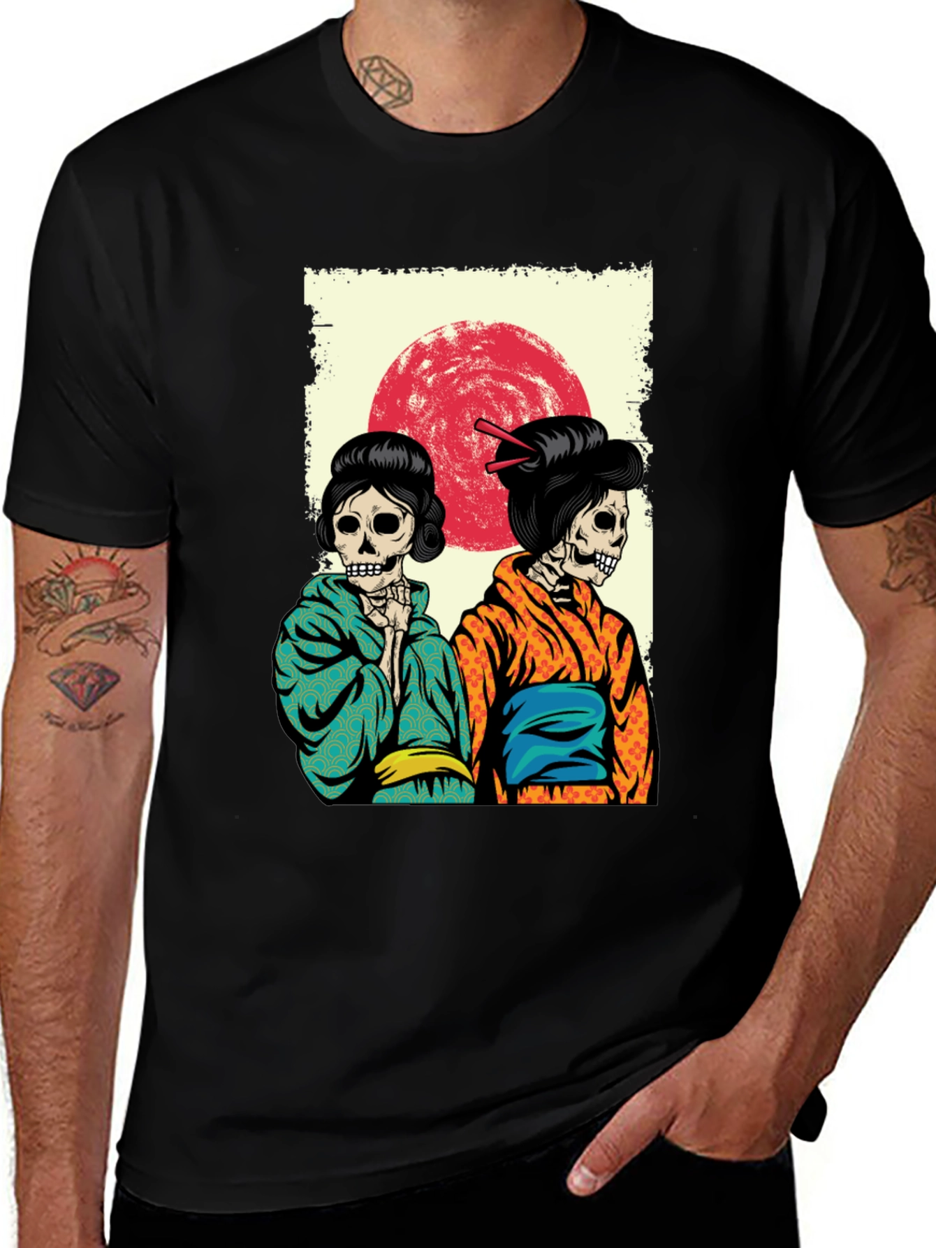 Variant 22 of Skeleton Geisha Graphic T-Shirt