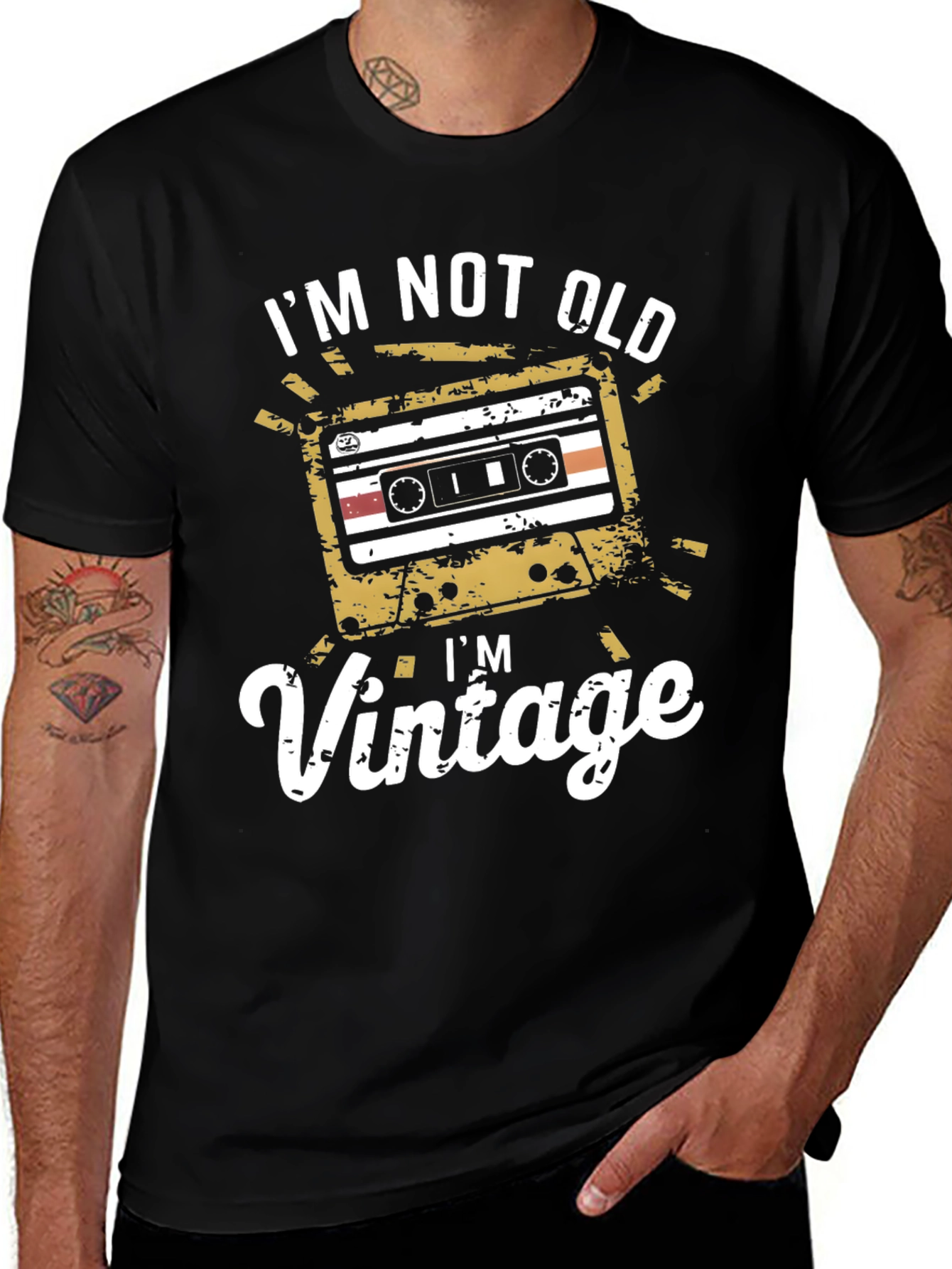 Variant 17 of I'm Not Old, I'm Vintage T-Shirt - Retro Cassette Tape Design