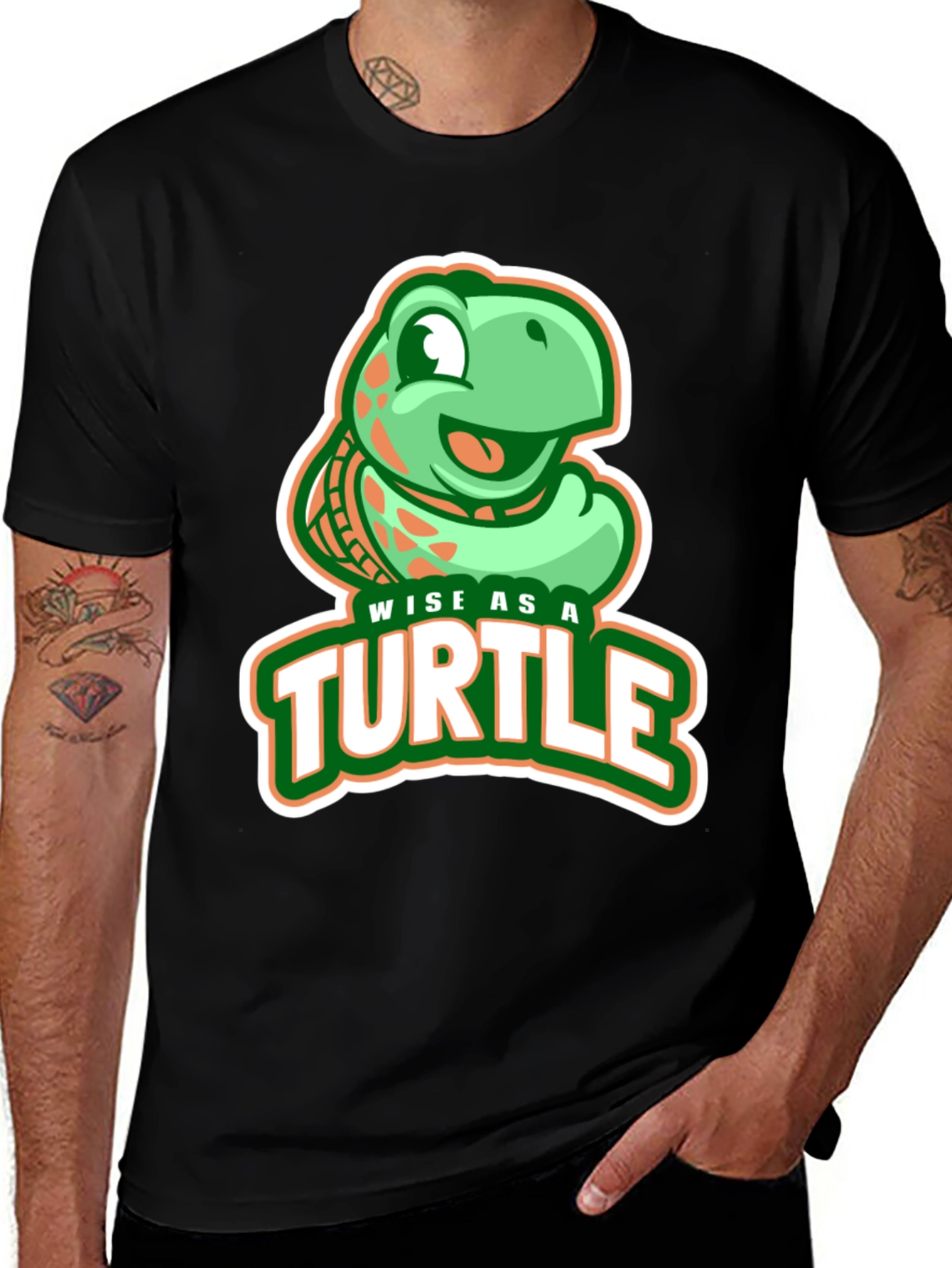 Black Wise as a Turtle Graphic T-Shirt main image