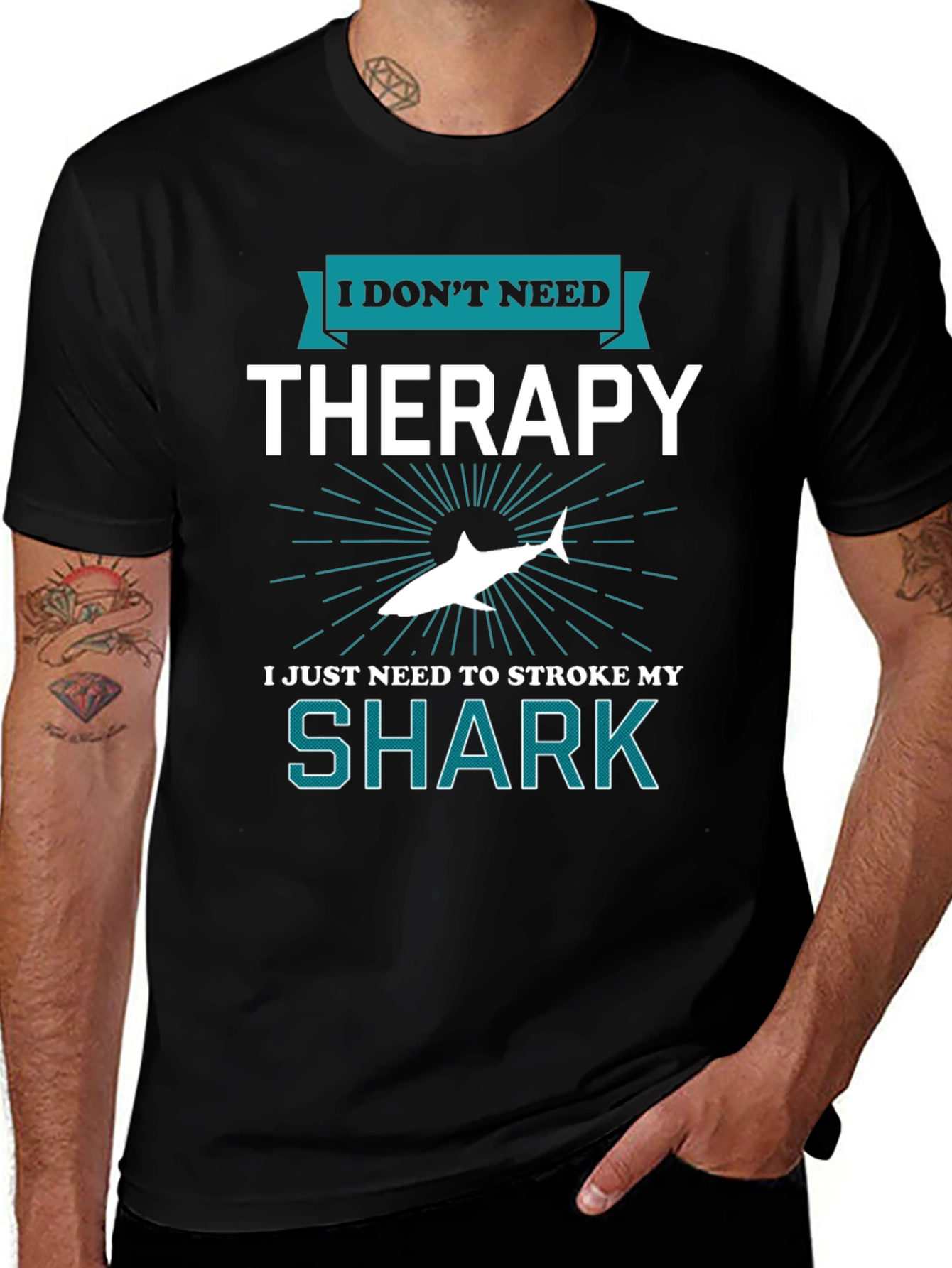 Variant 6 of Funny Shark Therapy T-Shirt