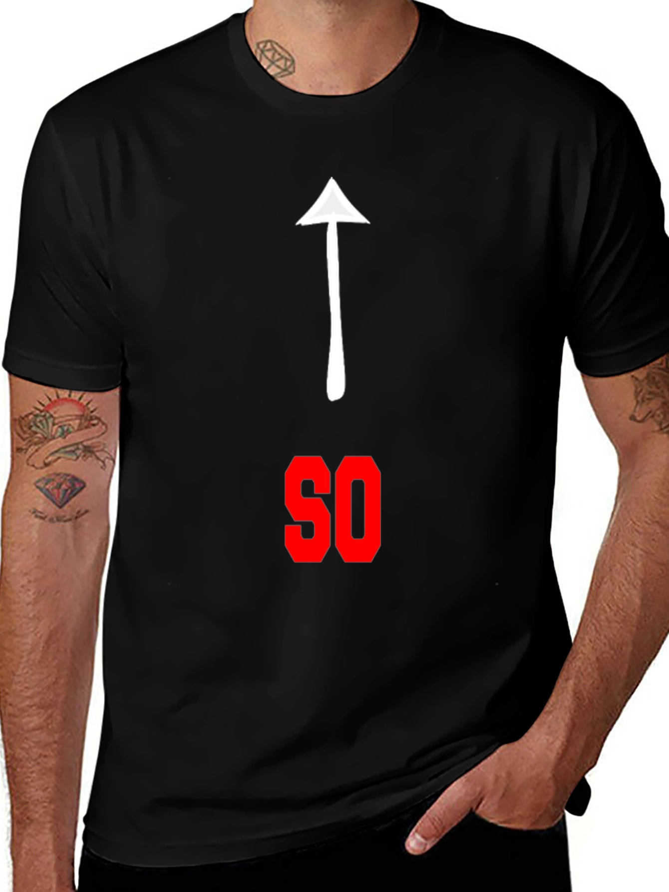 Variant 28 of Funny "That Way SO" Pointing Arrow Graphic Tee