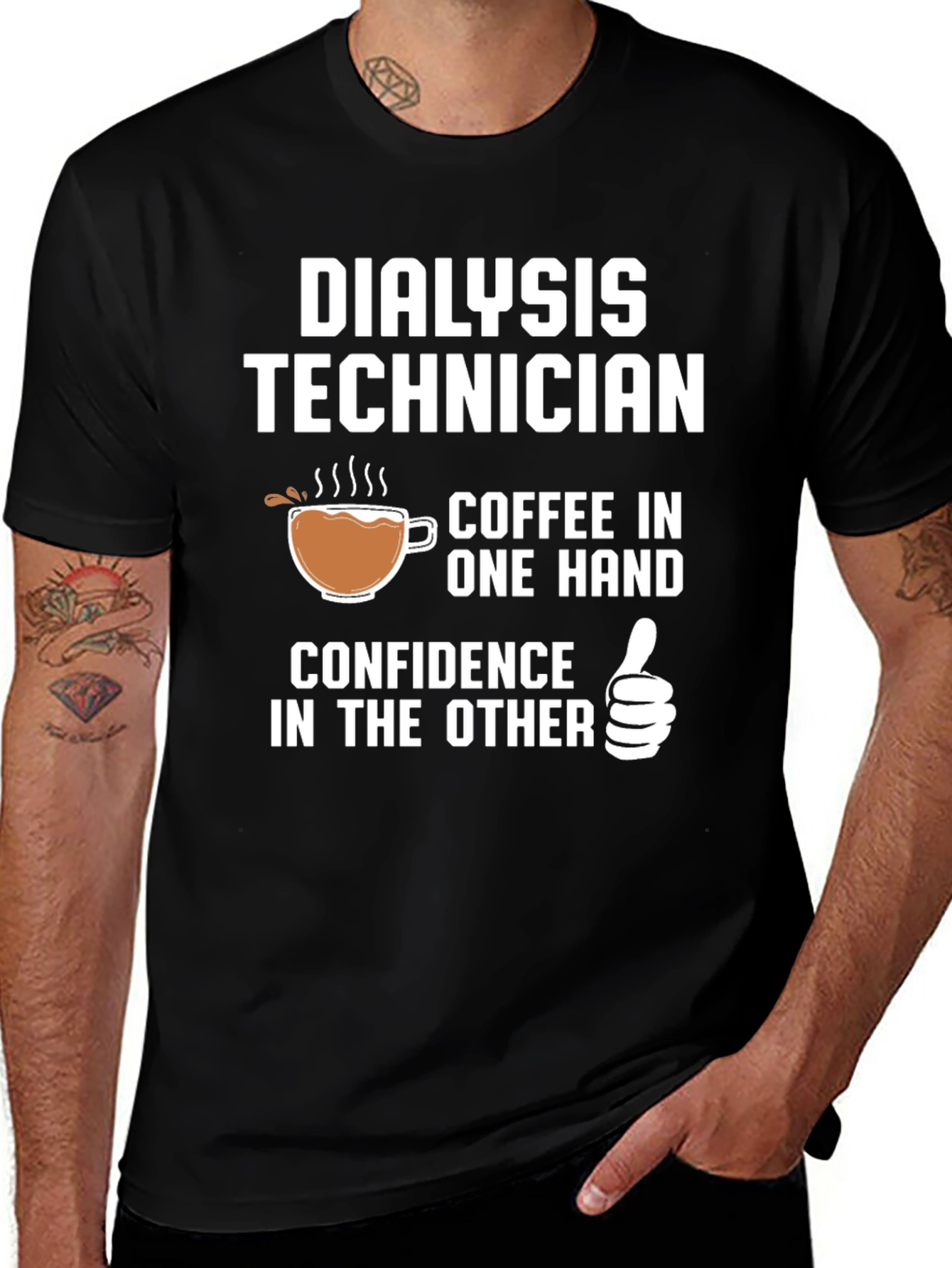 Dialysis Technician Coffee Confidence T-Shirt