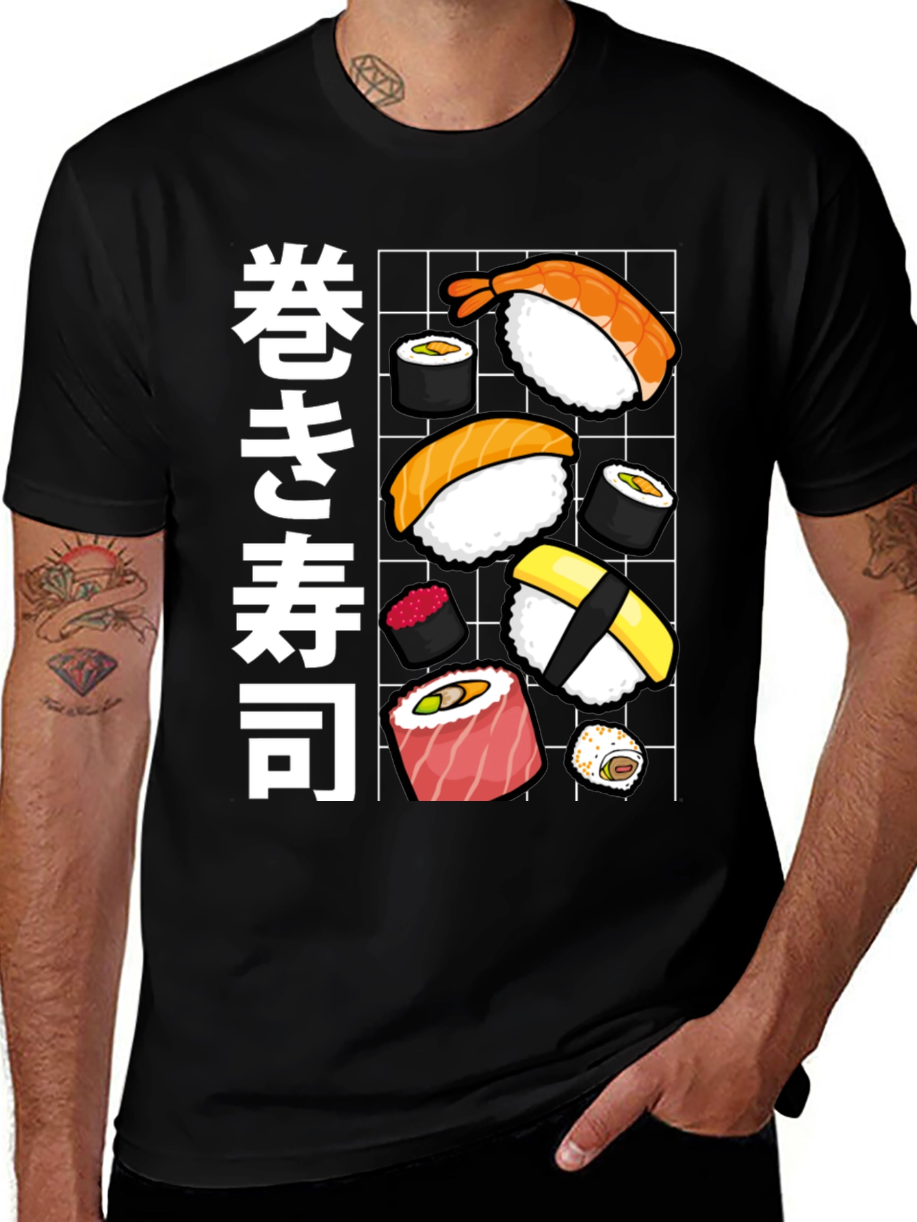 Variant 29 of Sushi Roll Graphic Tee - Japanese Food T-Shirt