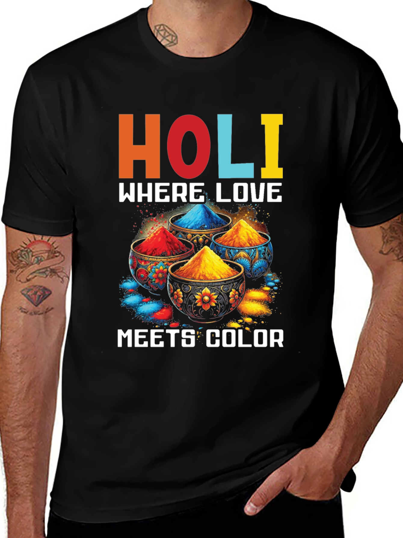 Holi Love Meets Color Graphic Tee