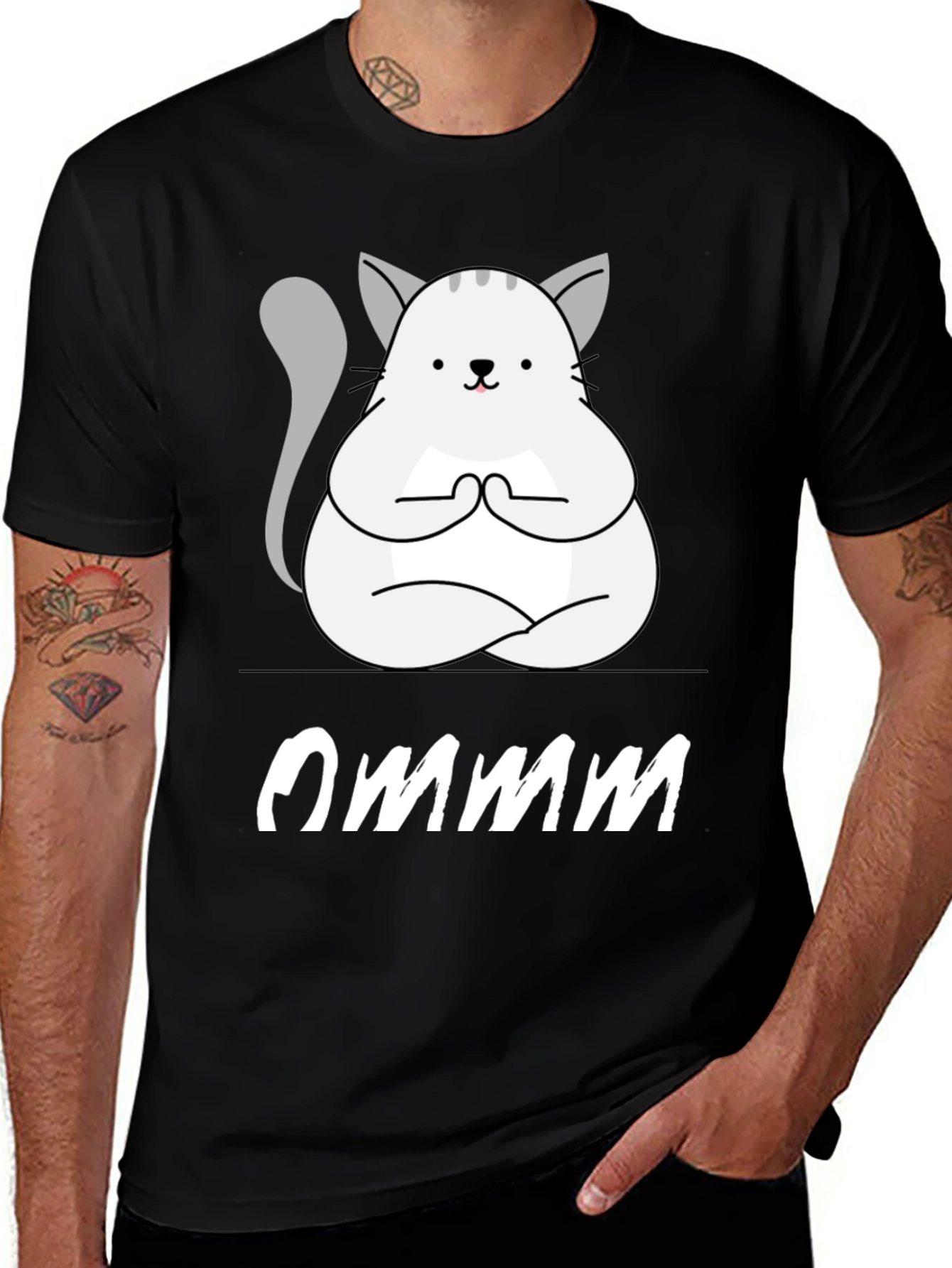 Variant 8 of Ommm Yoga Cat T-Shirt - Zen Meditation Tee