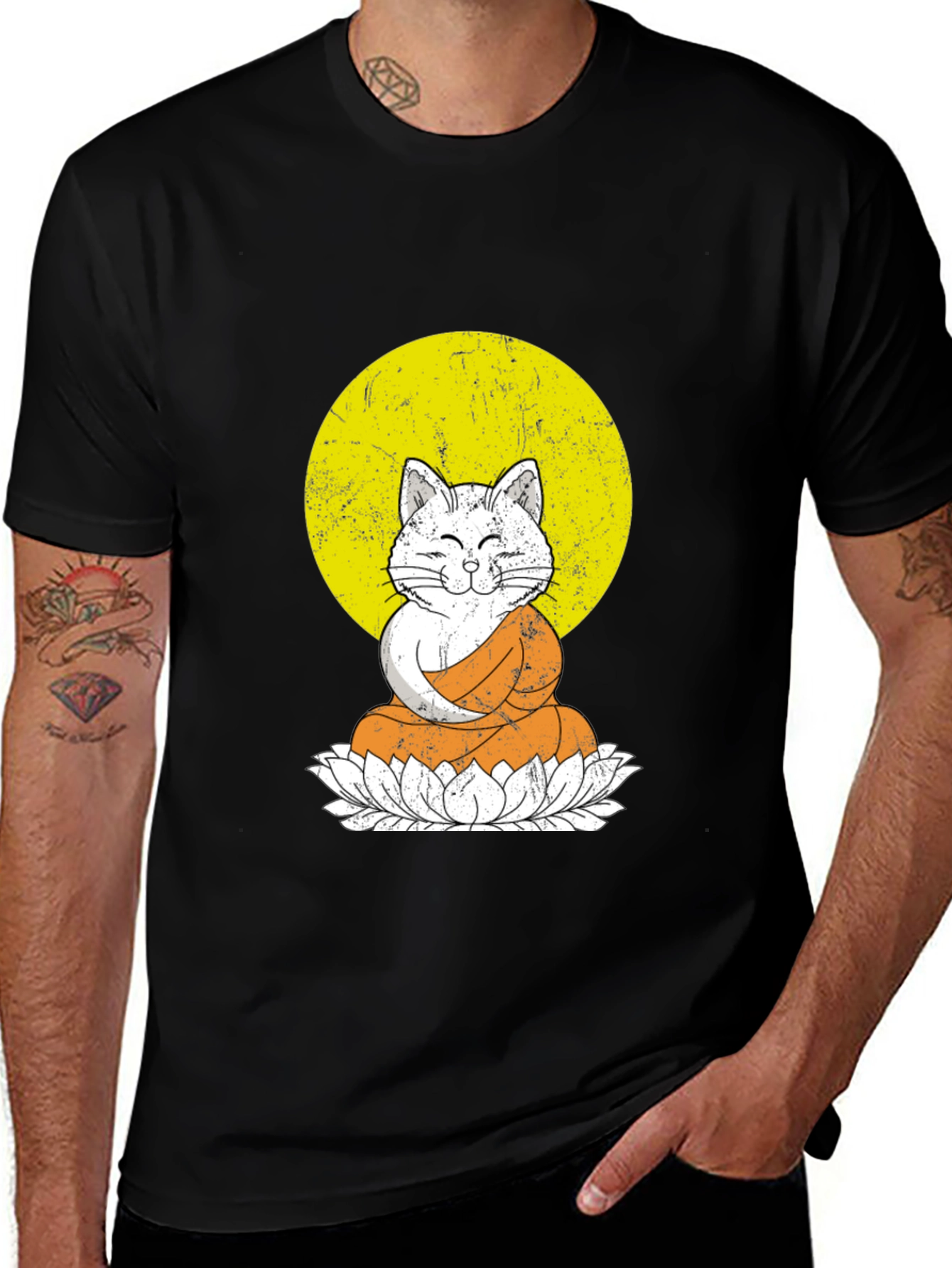 Variant 18 of Zen Cat Buddha T-Shirt