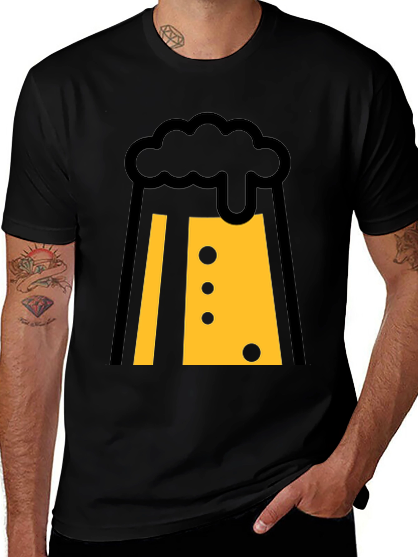 Variant 29 of Beer Mug Graphic Tee - Black T-Shirt