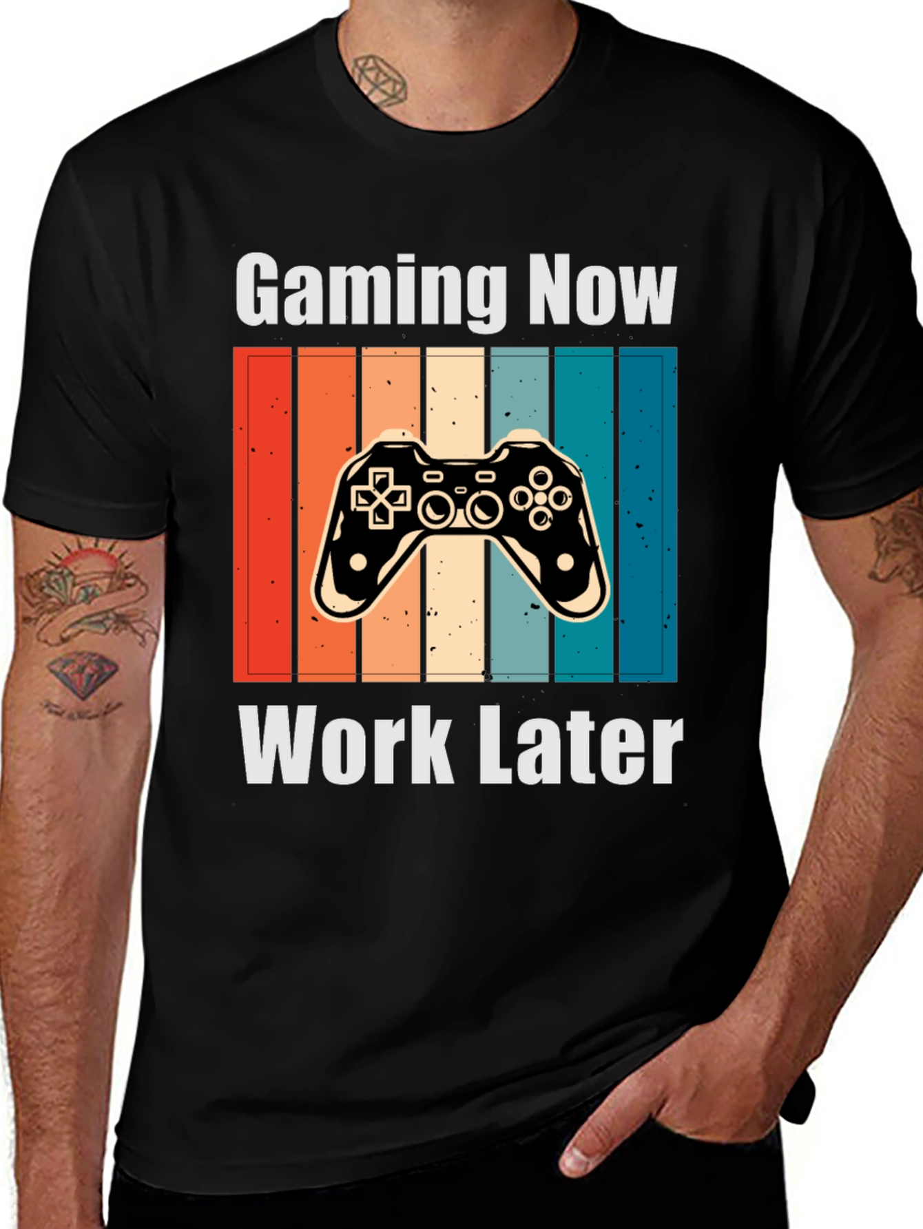 Variant 9 of Gaming Now Work Later T-Shirt